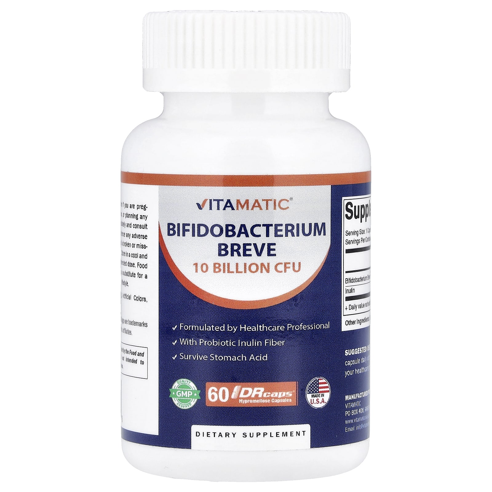 Vitamatic Bifidobacterium Breve, 60 DrCaps Hypromellose Capsules — Tunisie