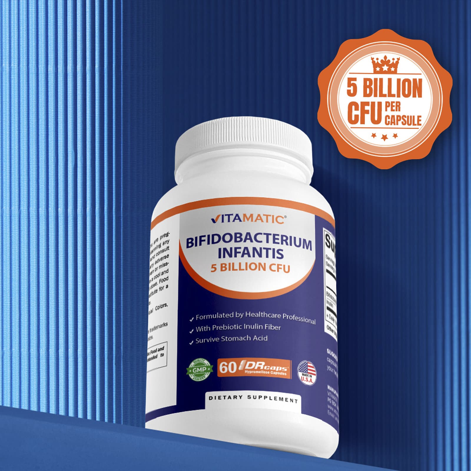 Vitamatic Bifidobacterium Infantis, 60 DRcaps Hypromellose Capsules — étiquette 4