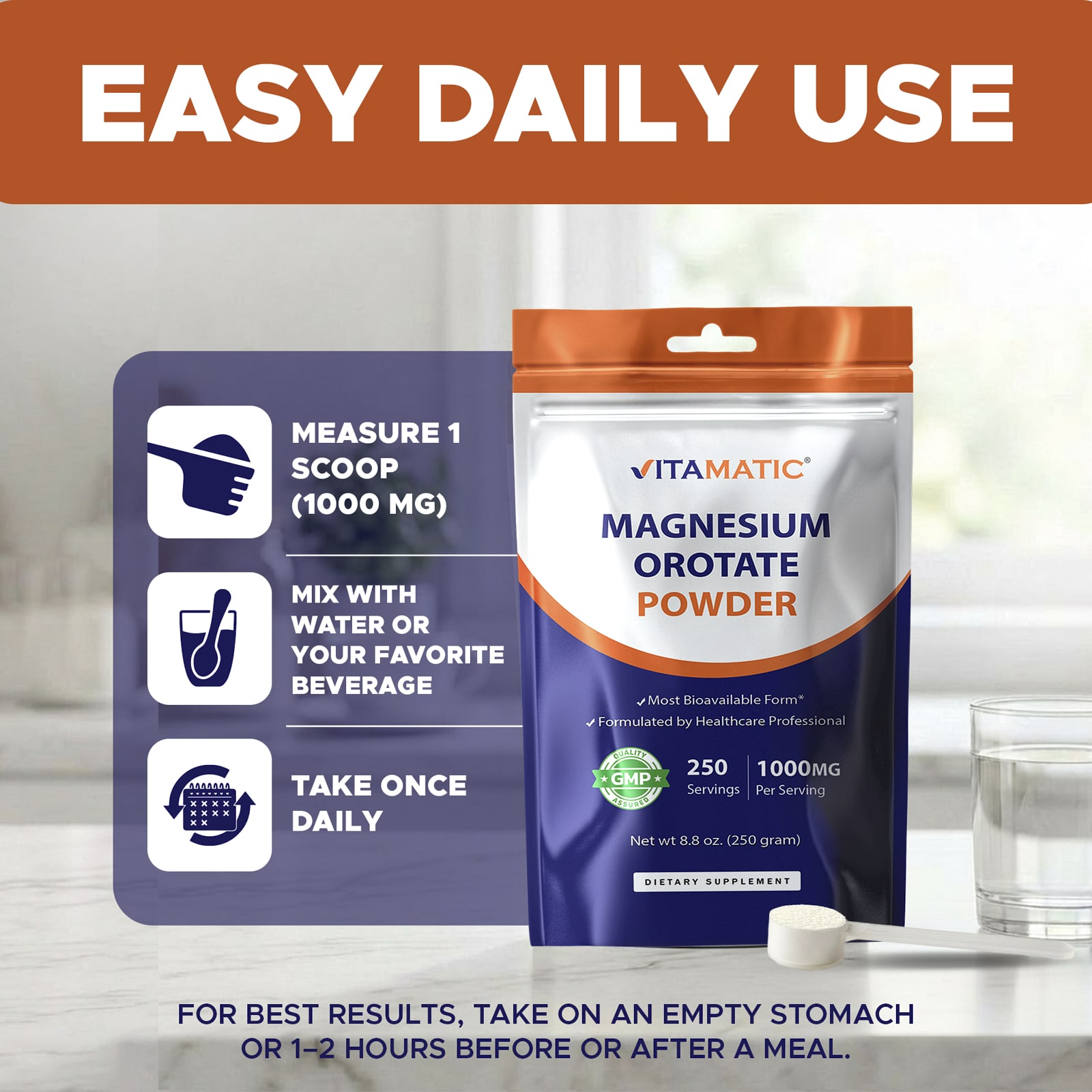 Vitamatic Magnesium Orotate Powder – 250 g — étiquette 1