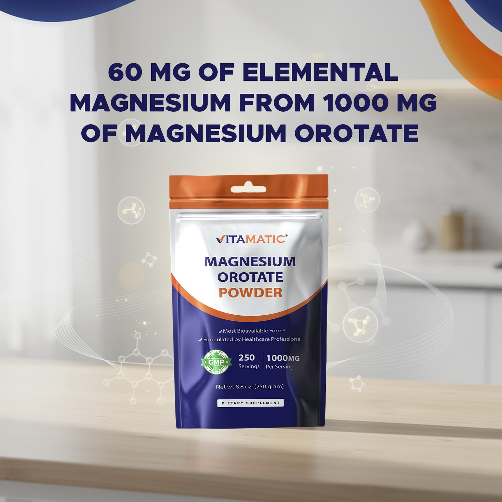 Vitamatic Magnesium Orotate Powder – 250 g — étiquette 4