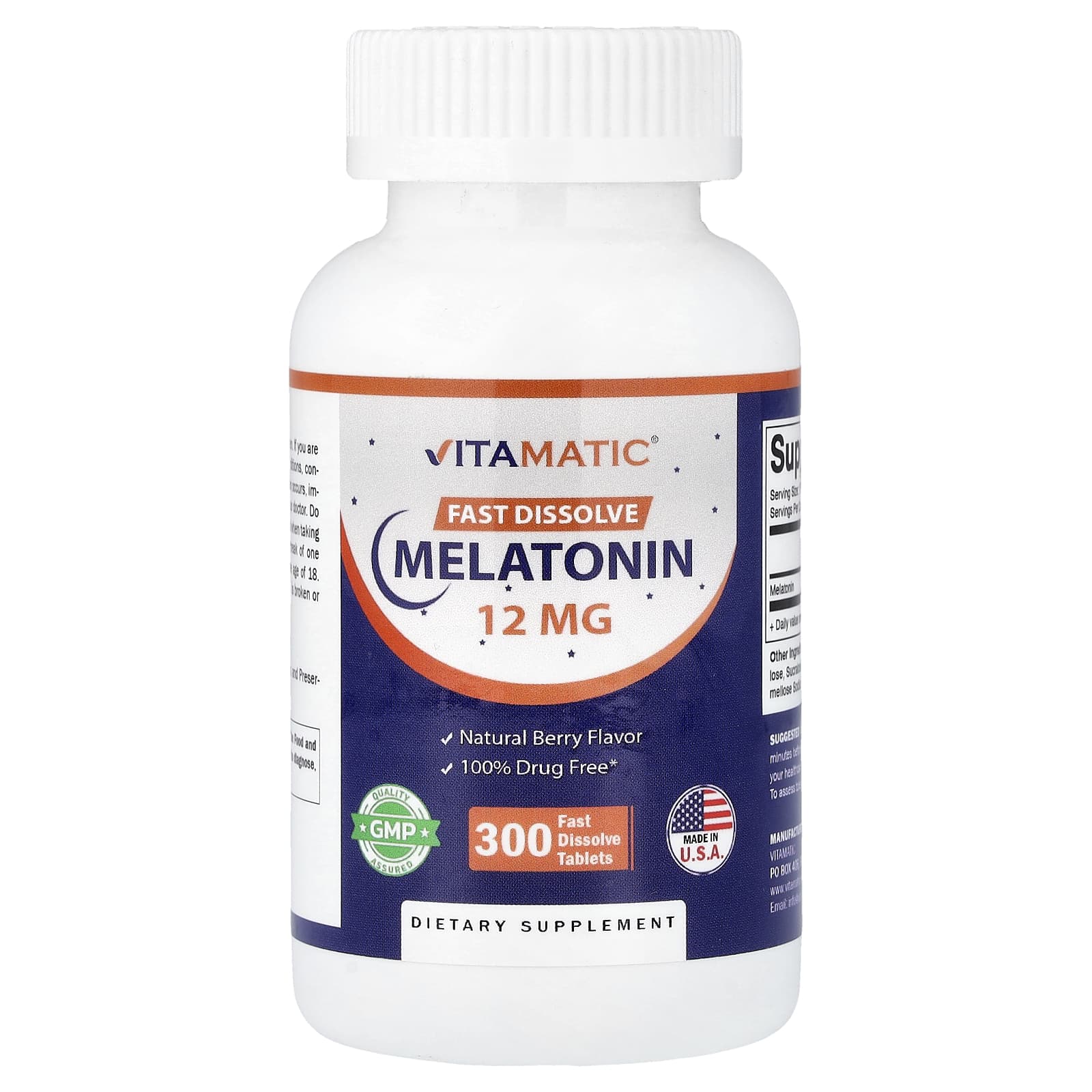 Vitamatic Melatonin – Natural Berry – 12 mg — Tunisie
