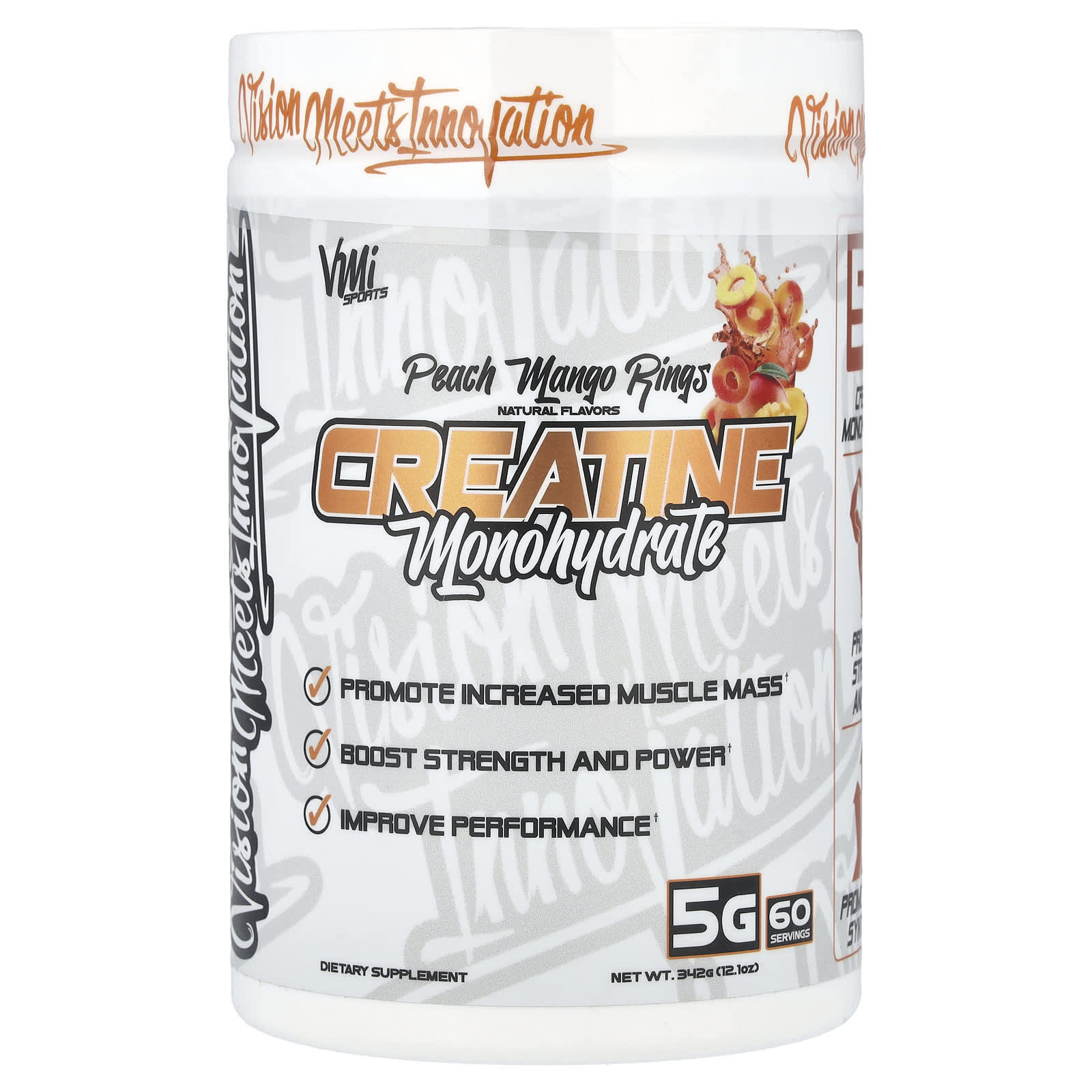 VMI Sports Creatine Monohydrate – Peach Mango Rings – 342 g — Tunisie