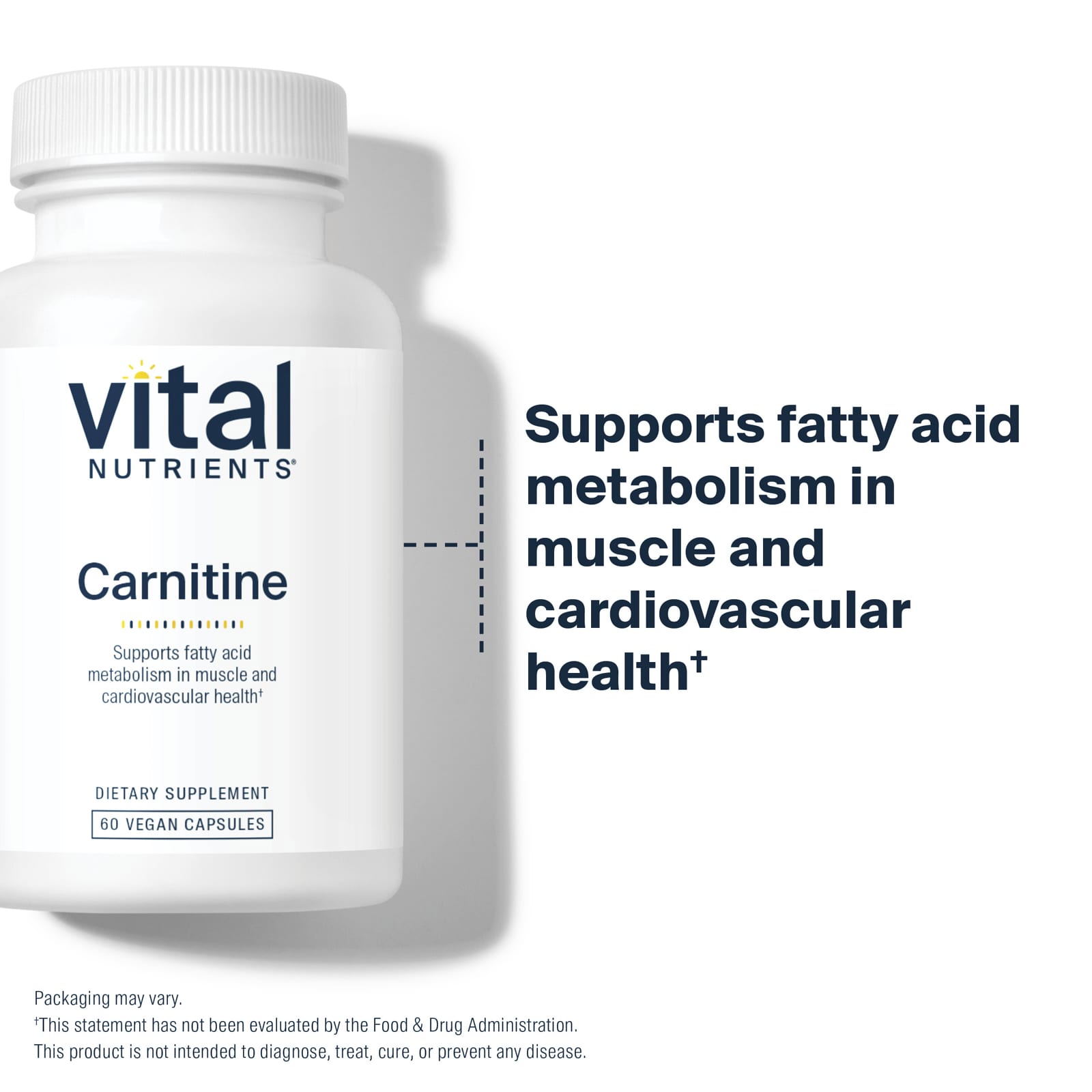 Vital Nutrients Carnitine – 60 gélules véganes — étiquette 1