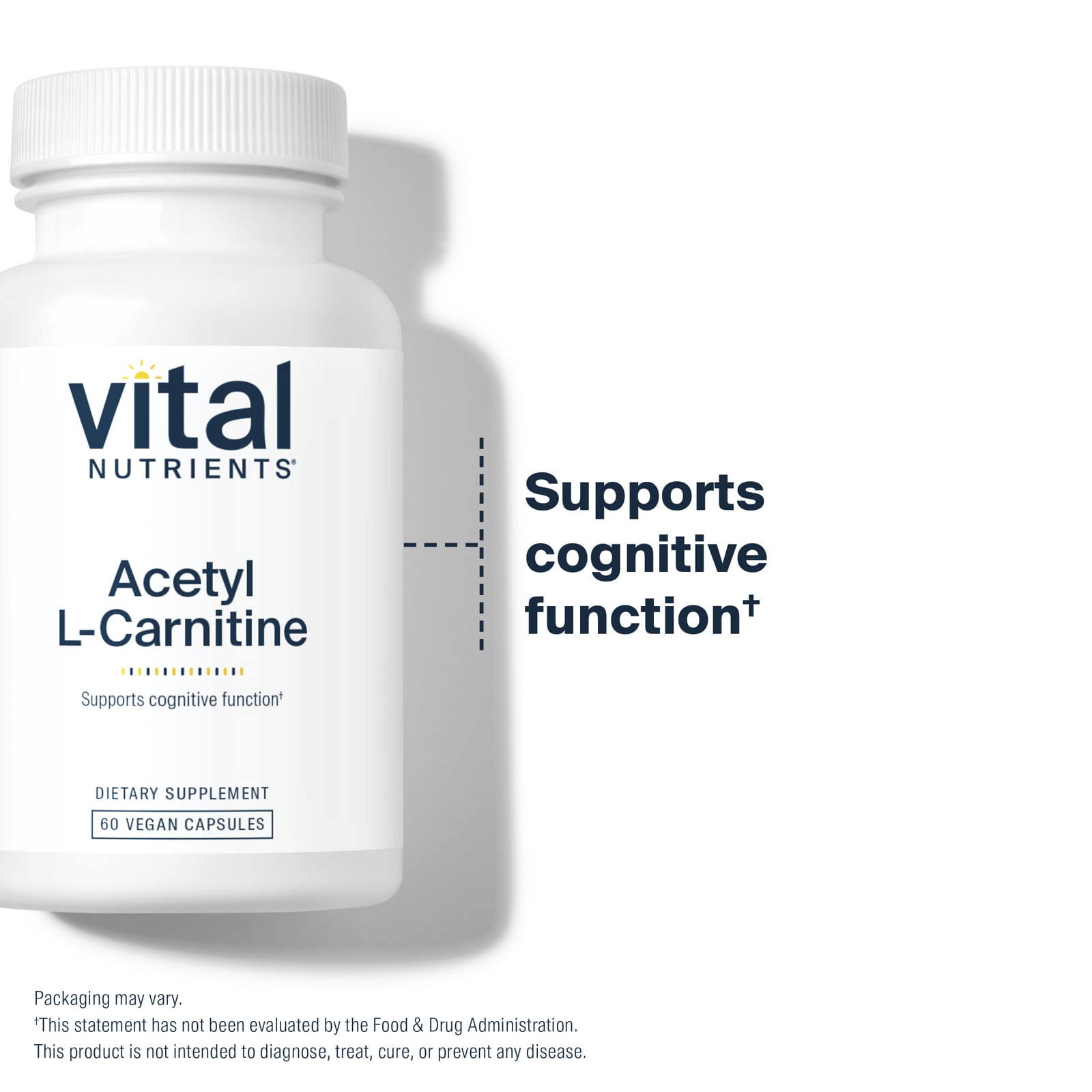 Vital Nutrients Acetyl L-Carnitine – 60 gélules véganes — étiquette 1