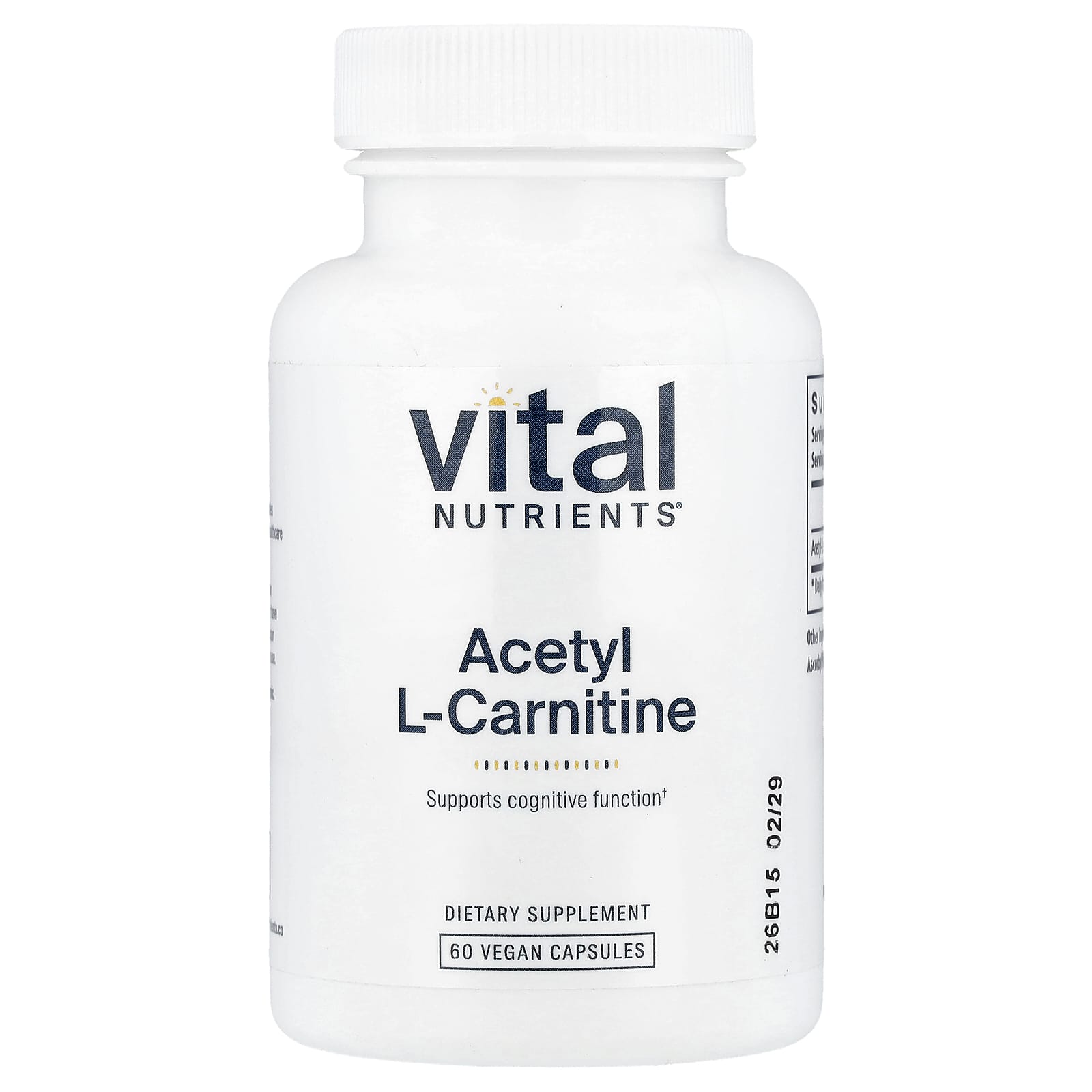 Vital Nutrients Acetyl L-Carnitine – 60 gélules véganes — Tunisie