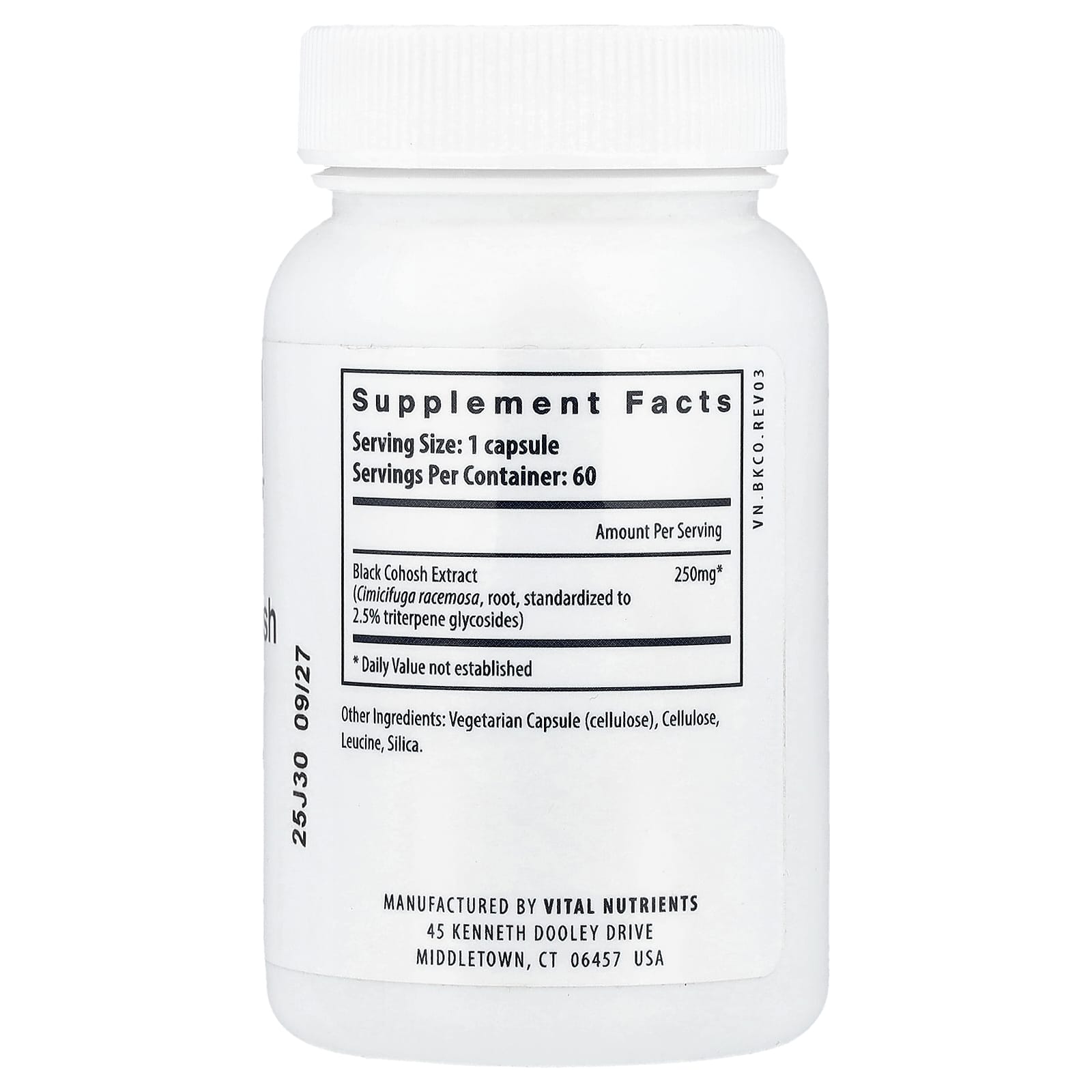Vital Nutrients Black Cohosh Extract – 60 gélules véganes — photo 2 sur 2