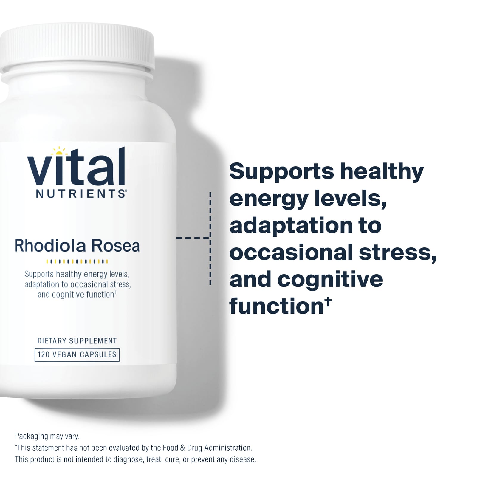 Vital Nutrients Rhodiola Rosea – 120 gélules véganes — étiquette 1