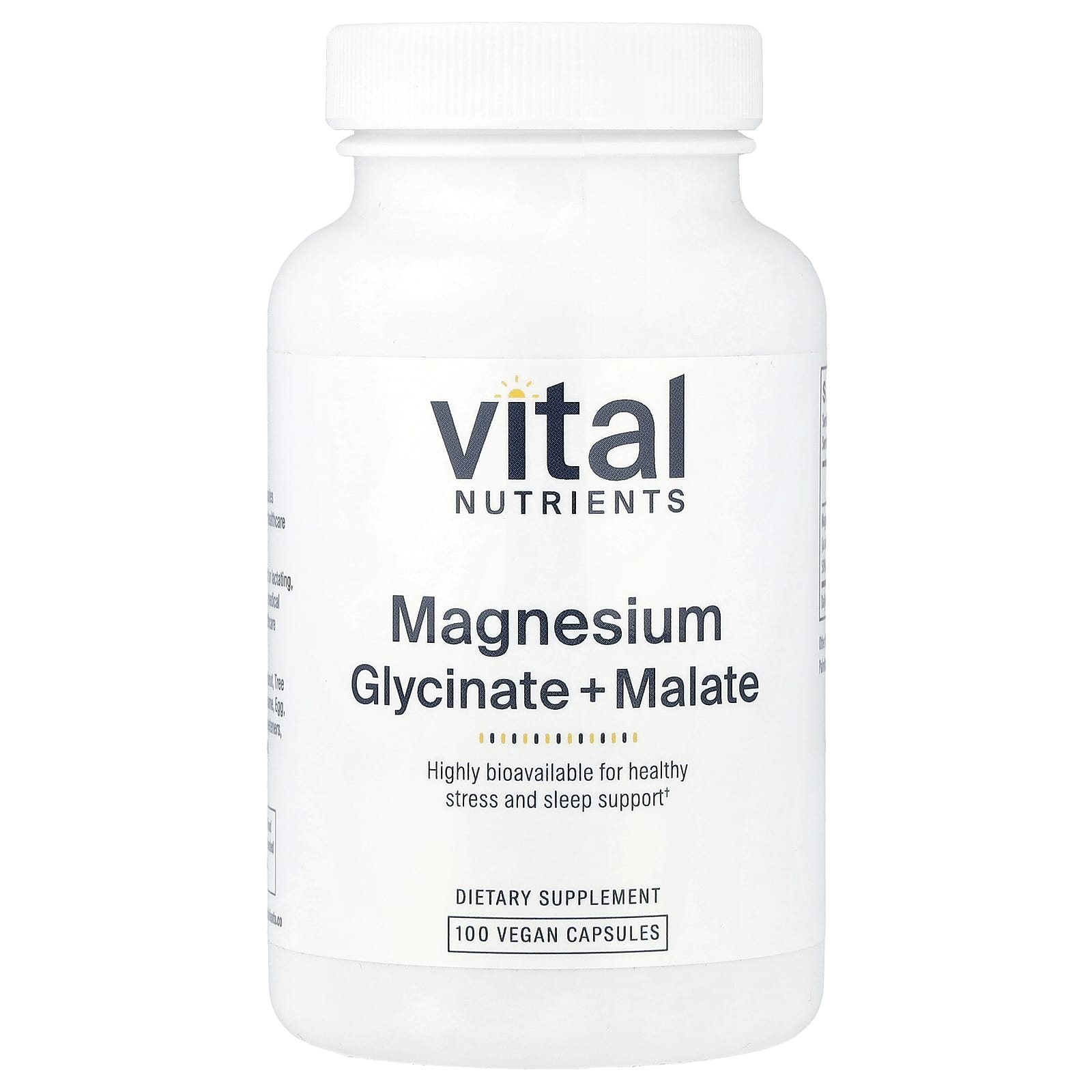 Vital Nutrients Magnesium Glycinate + Malate – 100 gélules véganes — Tunisie