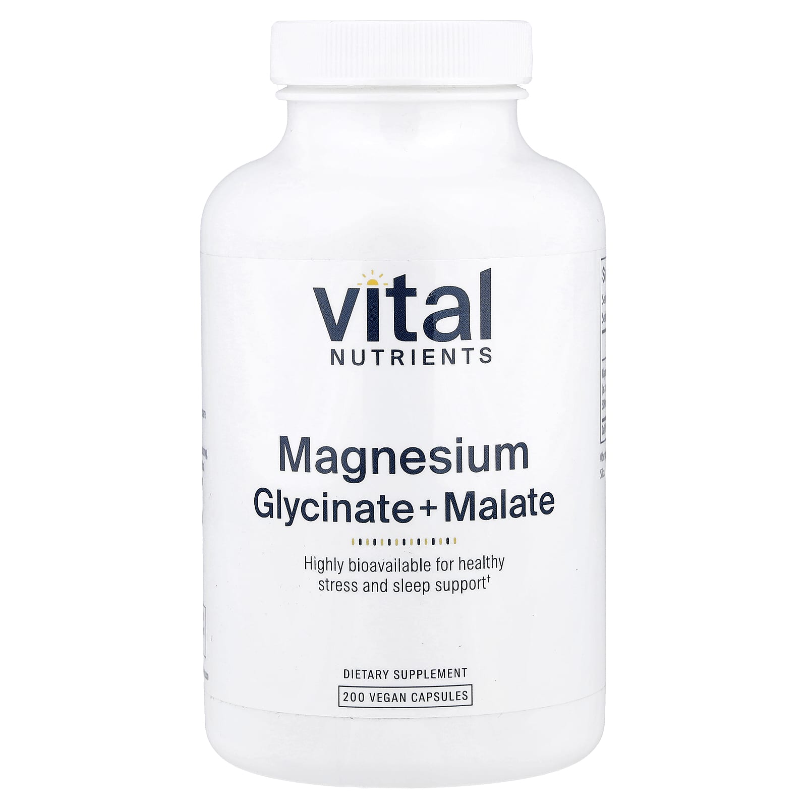 Vital Nutrients Magnesium Glycinate + Malate – 200 gélules véganes — Tunisie