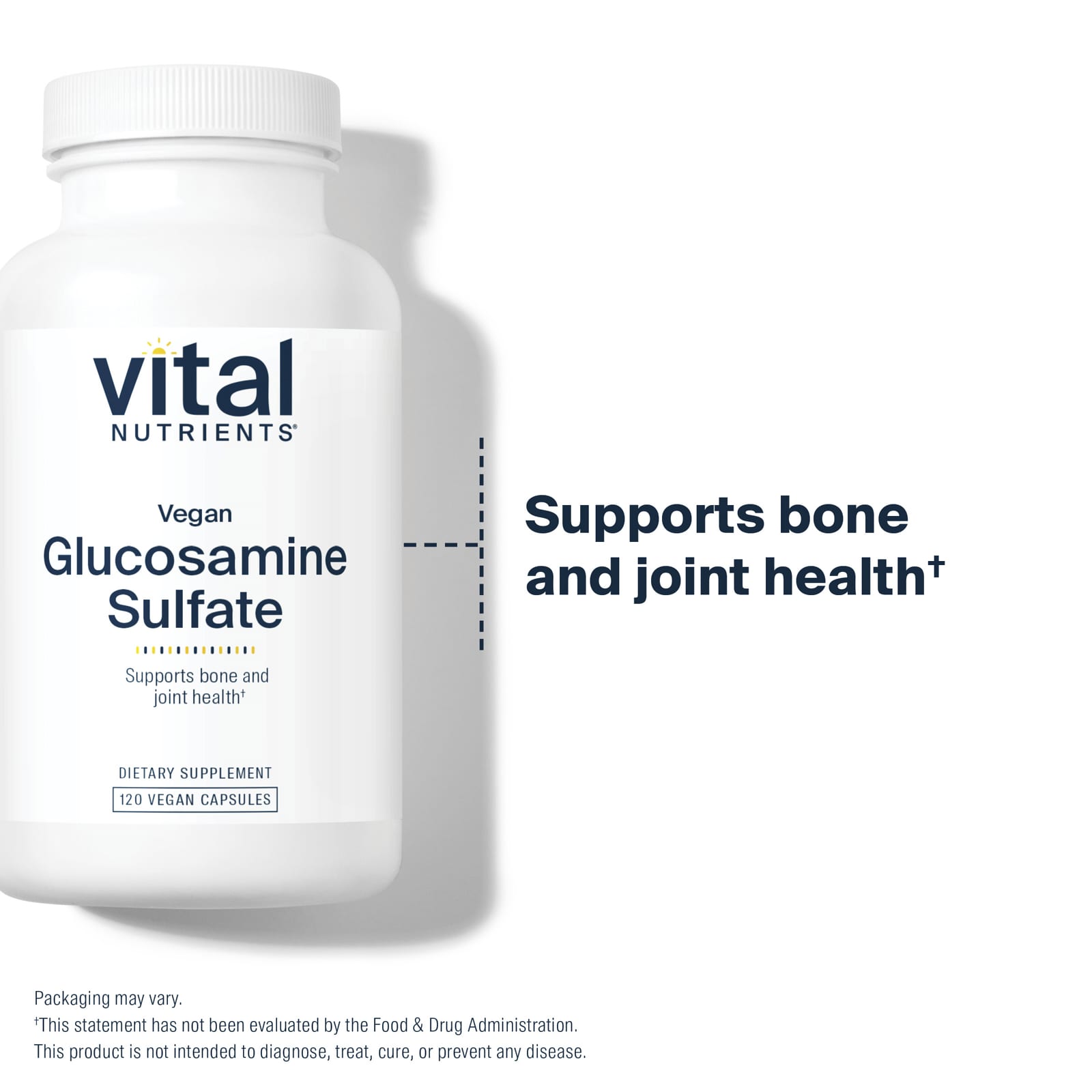 Vital Nutrients Vegan Glucosamine Sulfate – 120 gélules véganes — étiquette 1