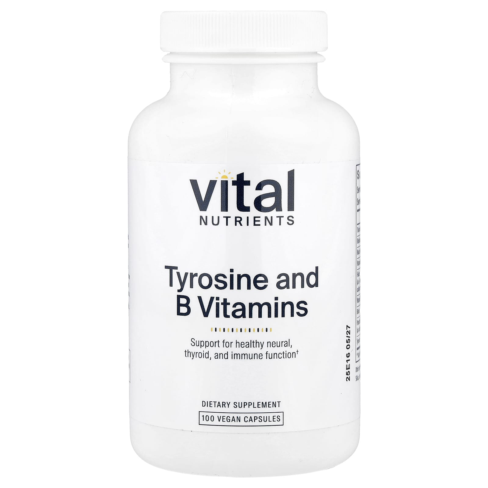 Vital Nutrients Tyrosine and B Vitamins – 100 gélules véganes — Tunisie