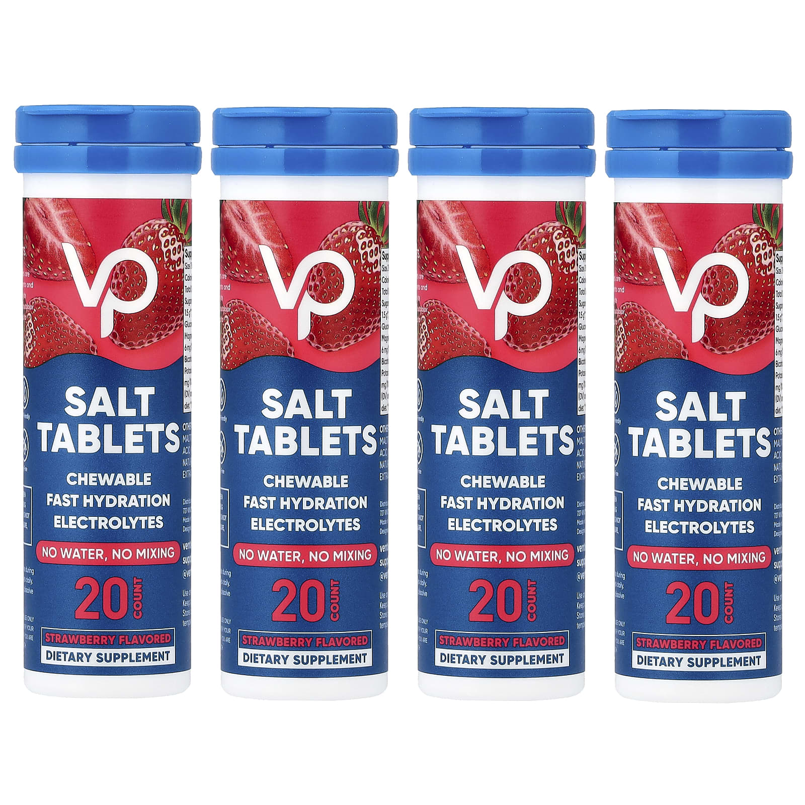 Venture Pal Salt Tablets Chewable Electrolytes – Strawberry – 80 comprimés — étiquette 1