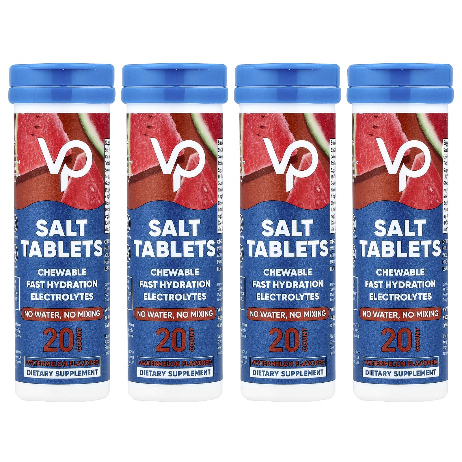 Venture Pal Salt Tablets, Chewable Electrolytes – Watermelon – 80 comprimés — étiquette 1