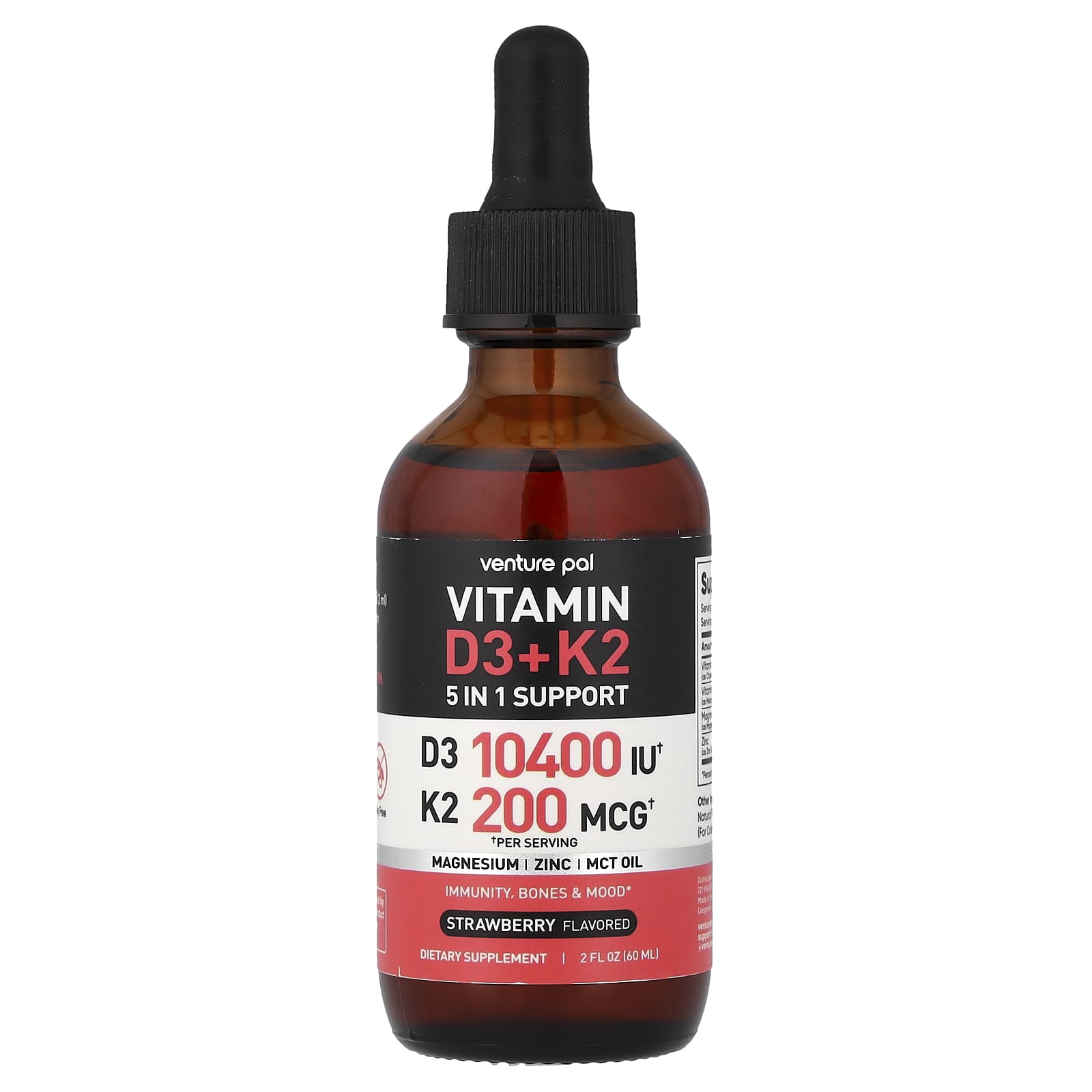 Venture Pal Vitamin D3 + K2 – Strawberry – 60 ml — étiquette 1