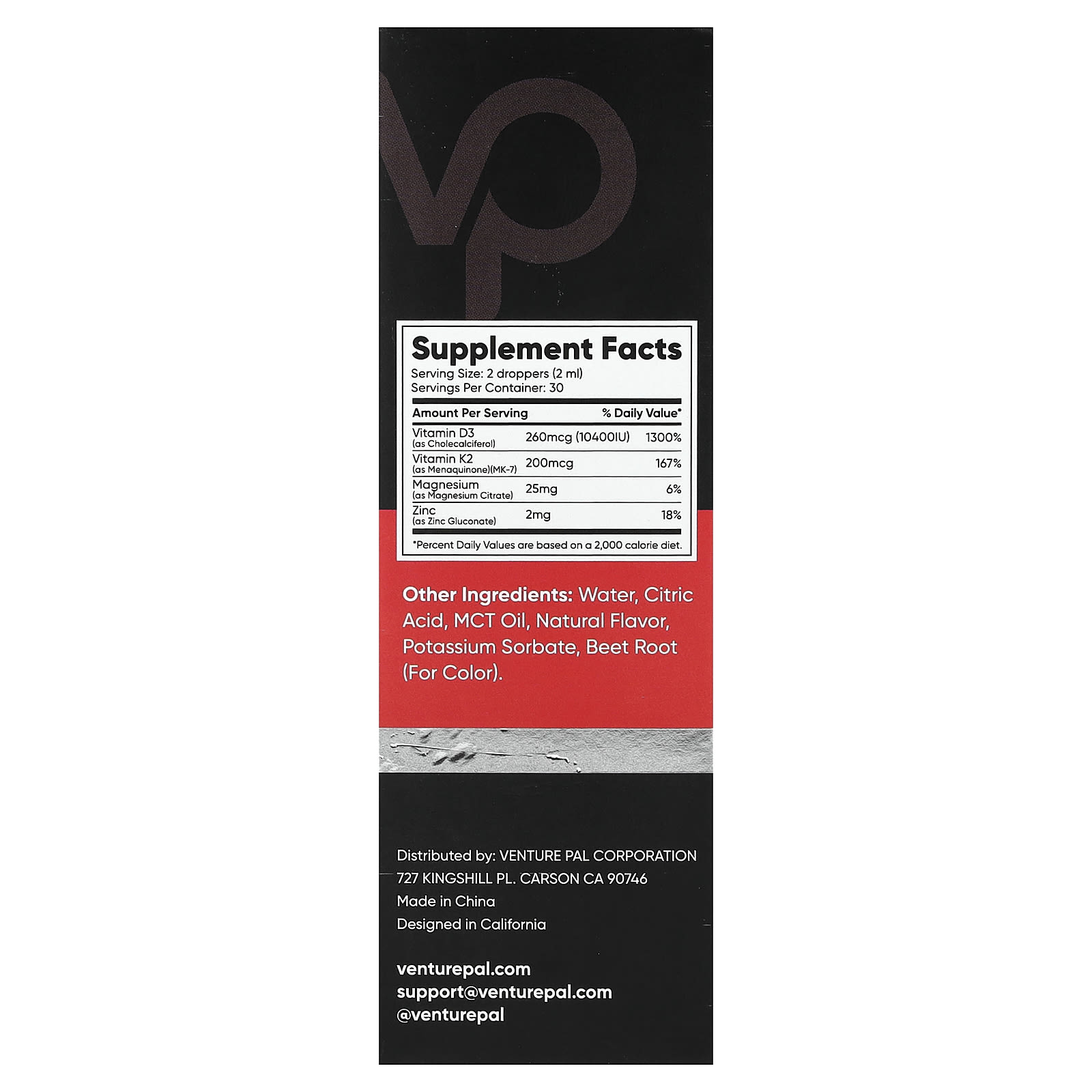 Venture Pal Vitamin D3 + K2 – Strawberry – 60 ml — photo 2 sur 2