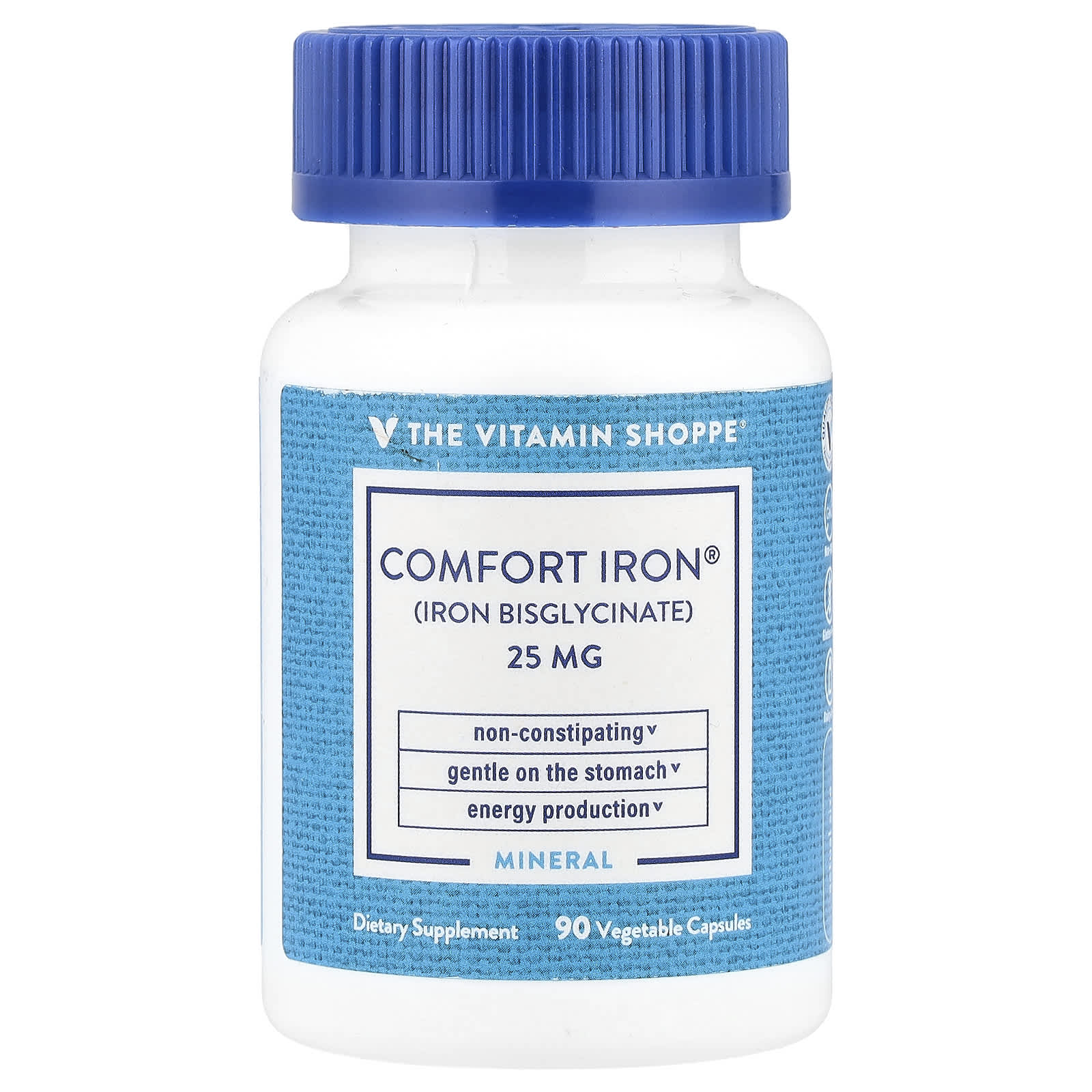 The Vitamin Shoppe Comfort Iron – 90 gélules végétales – 25 mg — Tunisie
