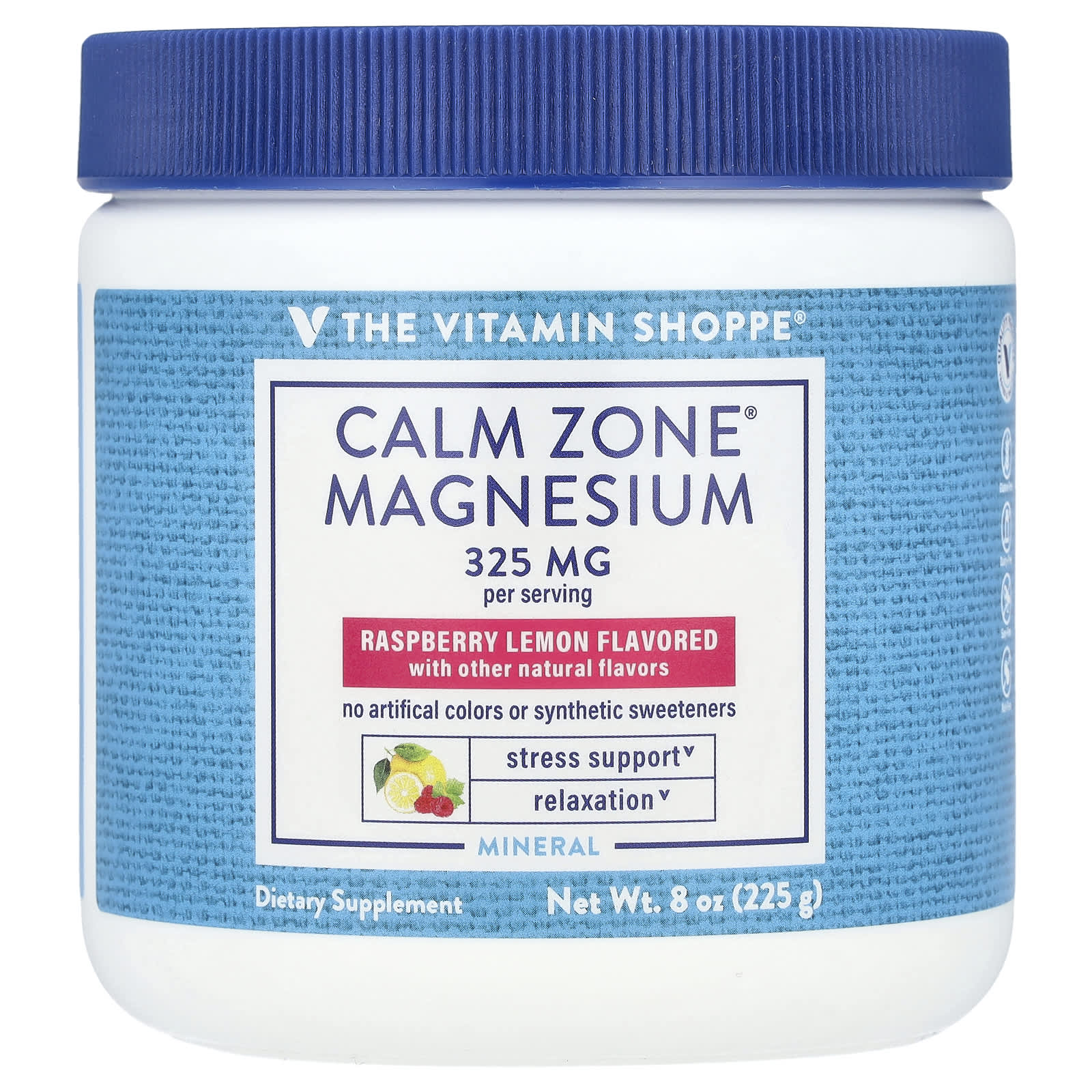 The Vitamin Shoppe Calm Zone, Magnesium – Raspberry Lemon – 225 g — Tunisie