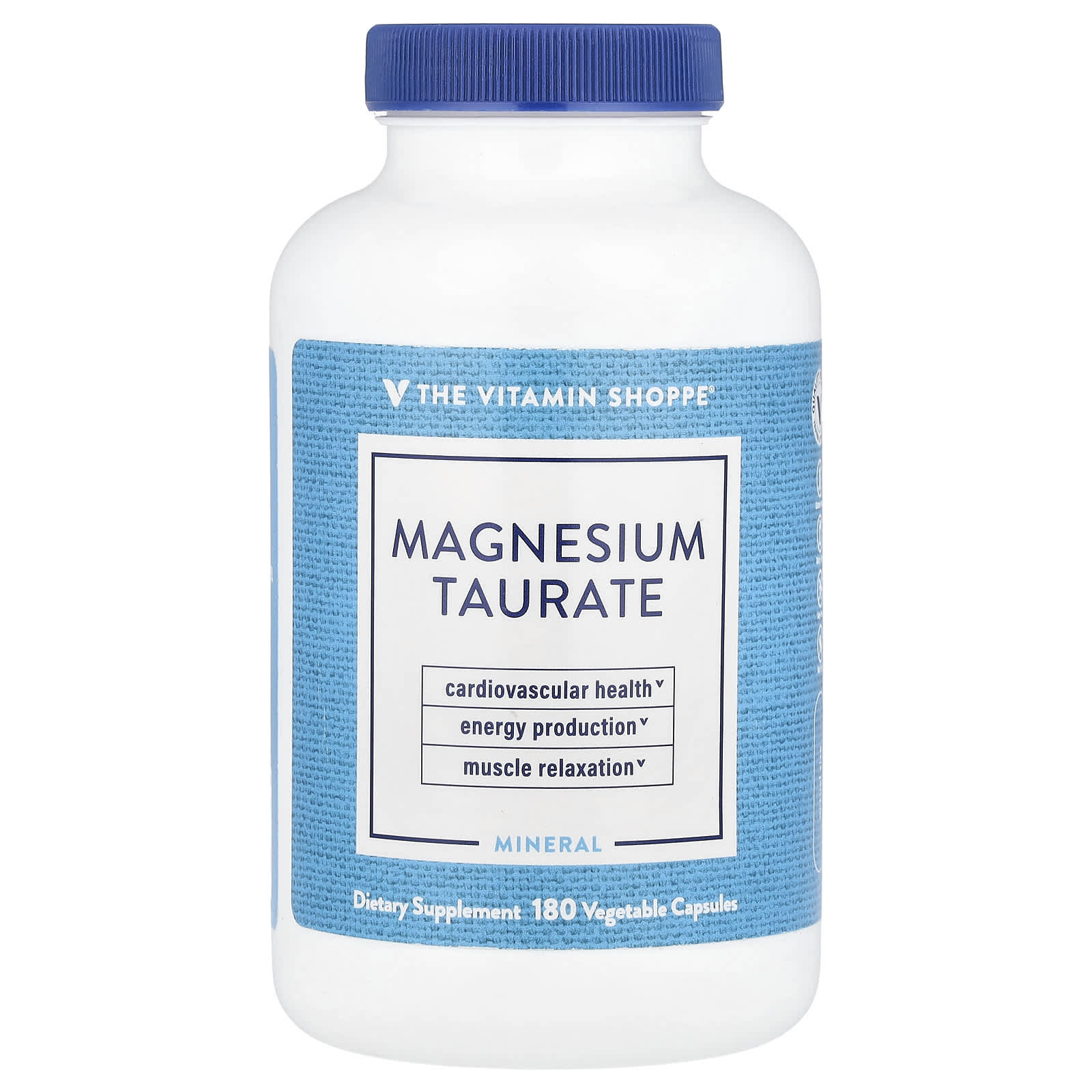 The Vitamin Shoppe Magnesium Taurate, 180 Vegetable Capsules (62,5 mg per Capsule) — Tunisie