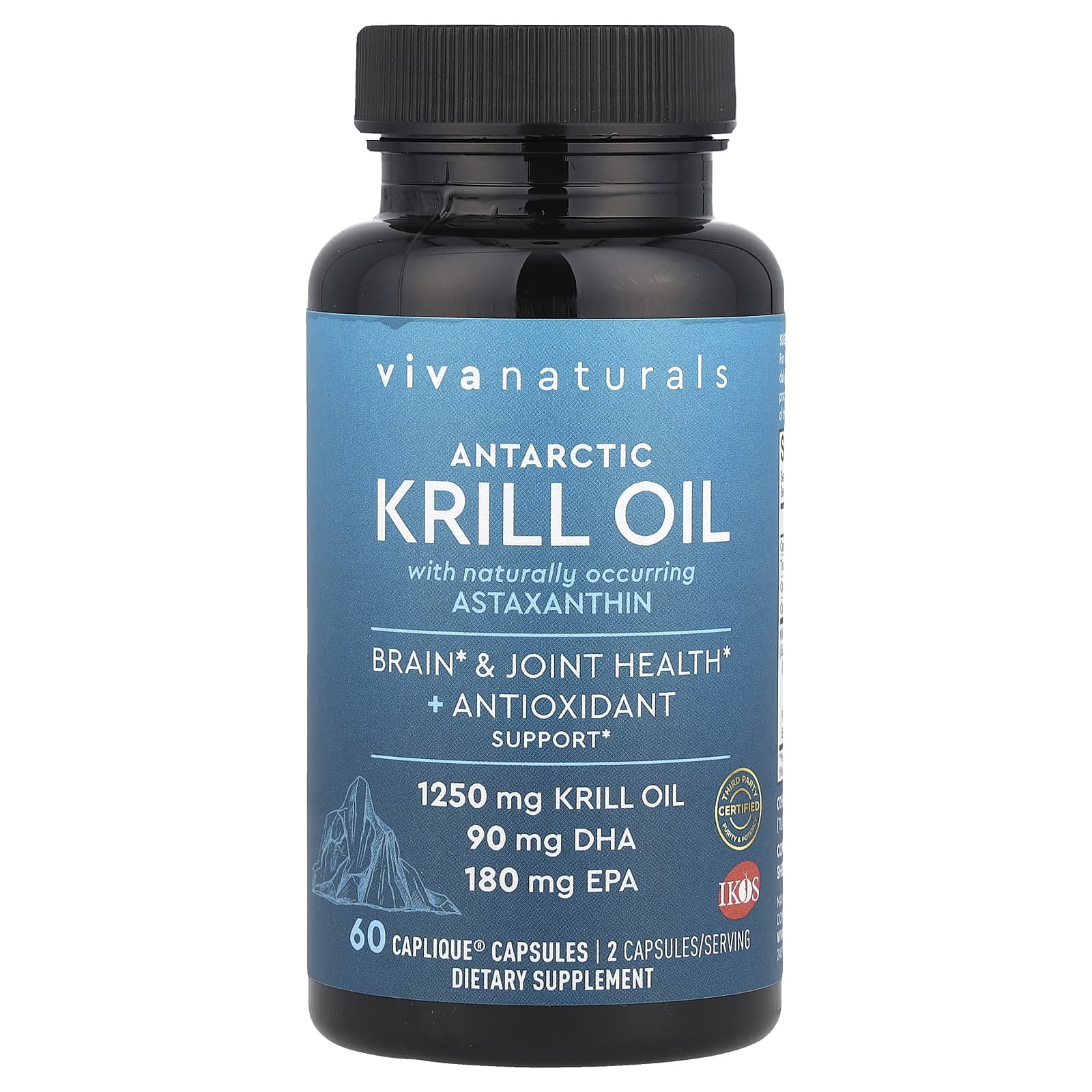 Viva Naturals Antarctic Krill Oil with Astaxanthin, 60 Caplique Capsules — étiquette 1