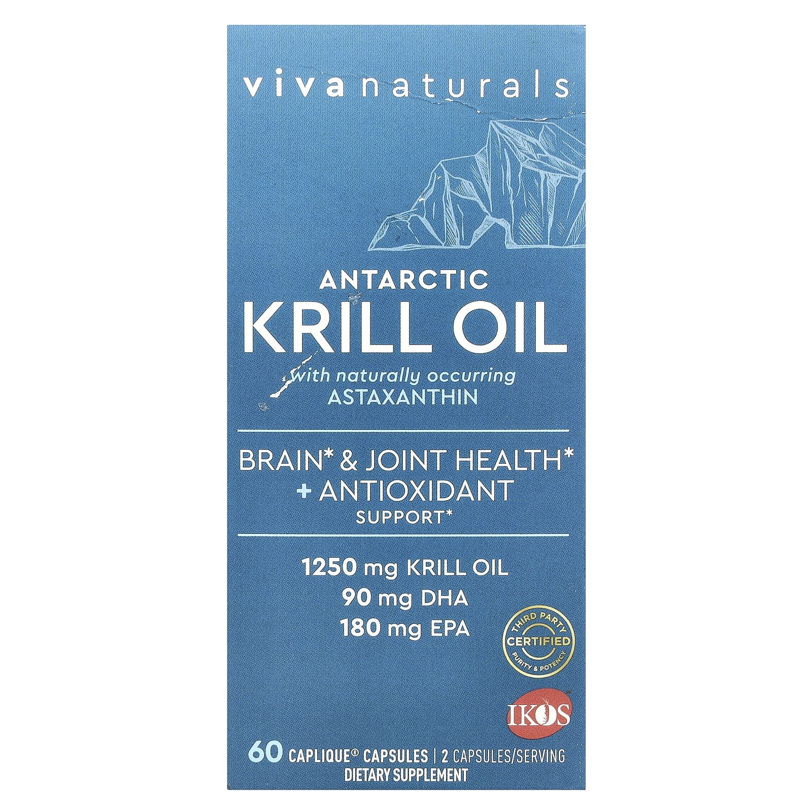 Viva Naturals Antarctic Krill Oil with Astaxanthin, 60 Caplique Capsules — Tunisie