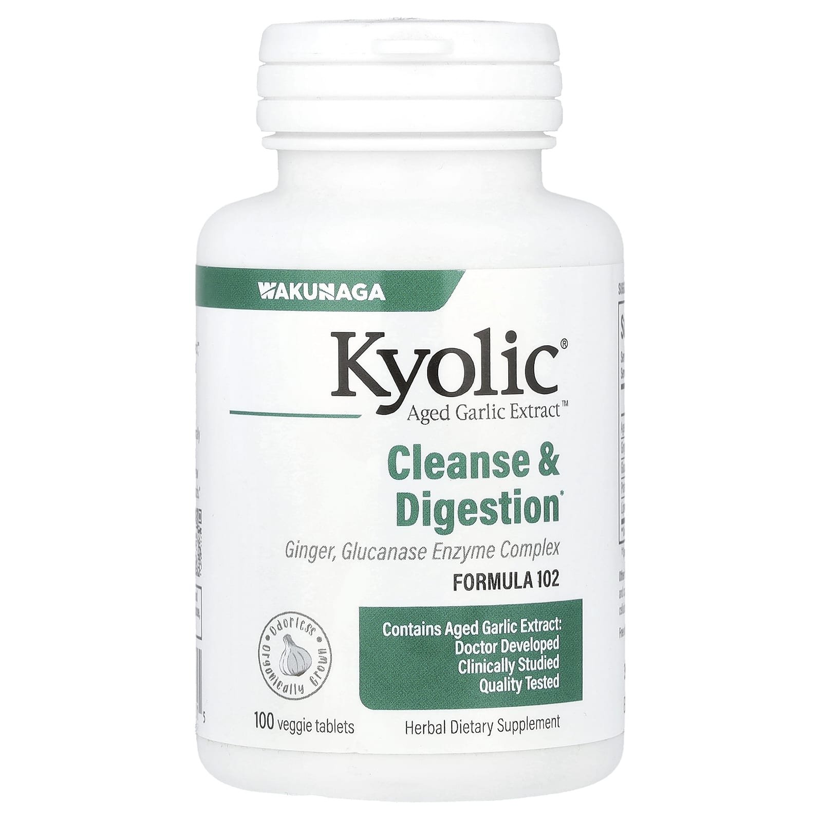 Kyolic Aged Garlic Extract, Cleanse & Digestion, Formula 102, 100 Veggie Tablets — Tunisie