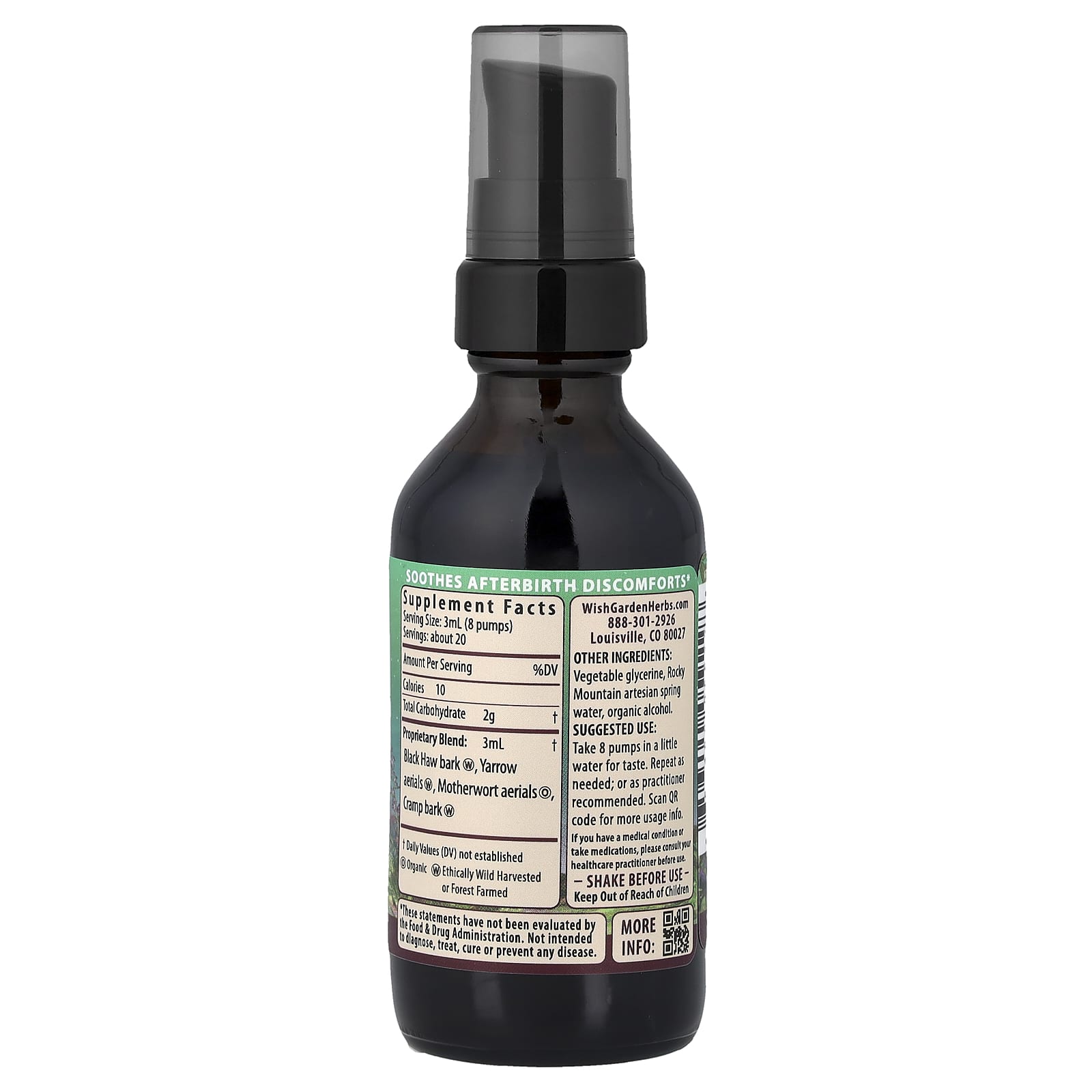WishGarden Herbs Afterease, After Birth Contractions – 59 ml — photo 2 sur 2