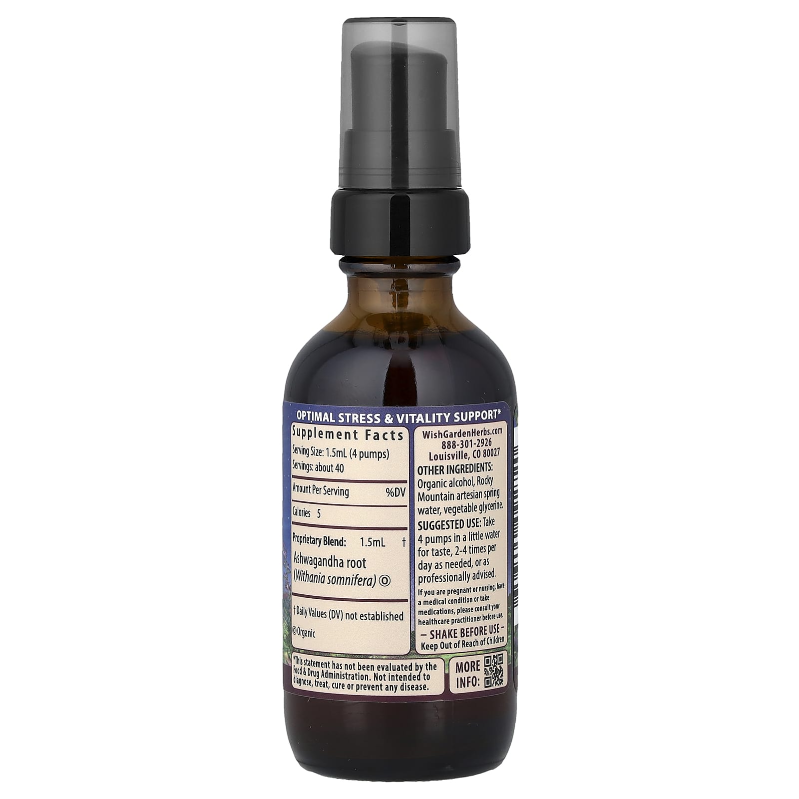 WishGarden Herbs Ashwagandha – 59 ml — photo 2 sur 2