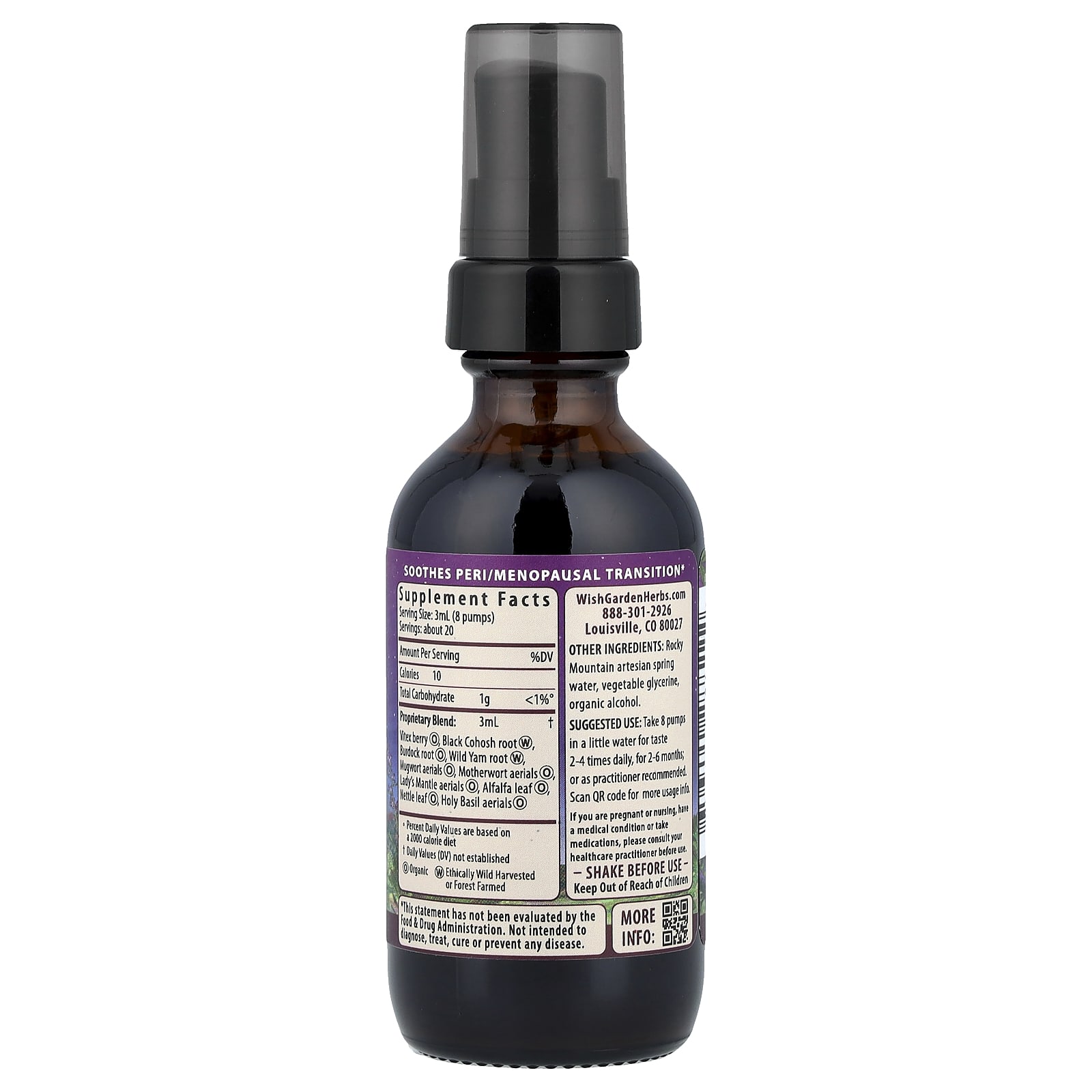 WishGarden Herbs Cycle Changes, Peri/Menopause – 59 ml — photo 2 sur 2