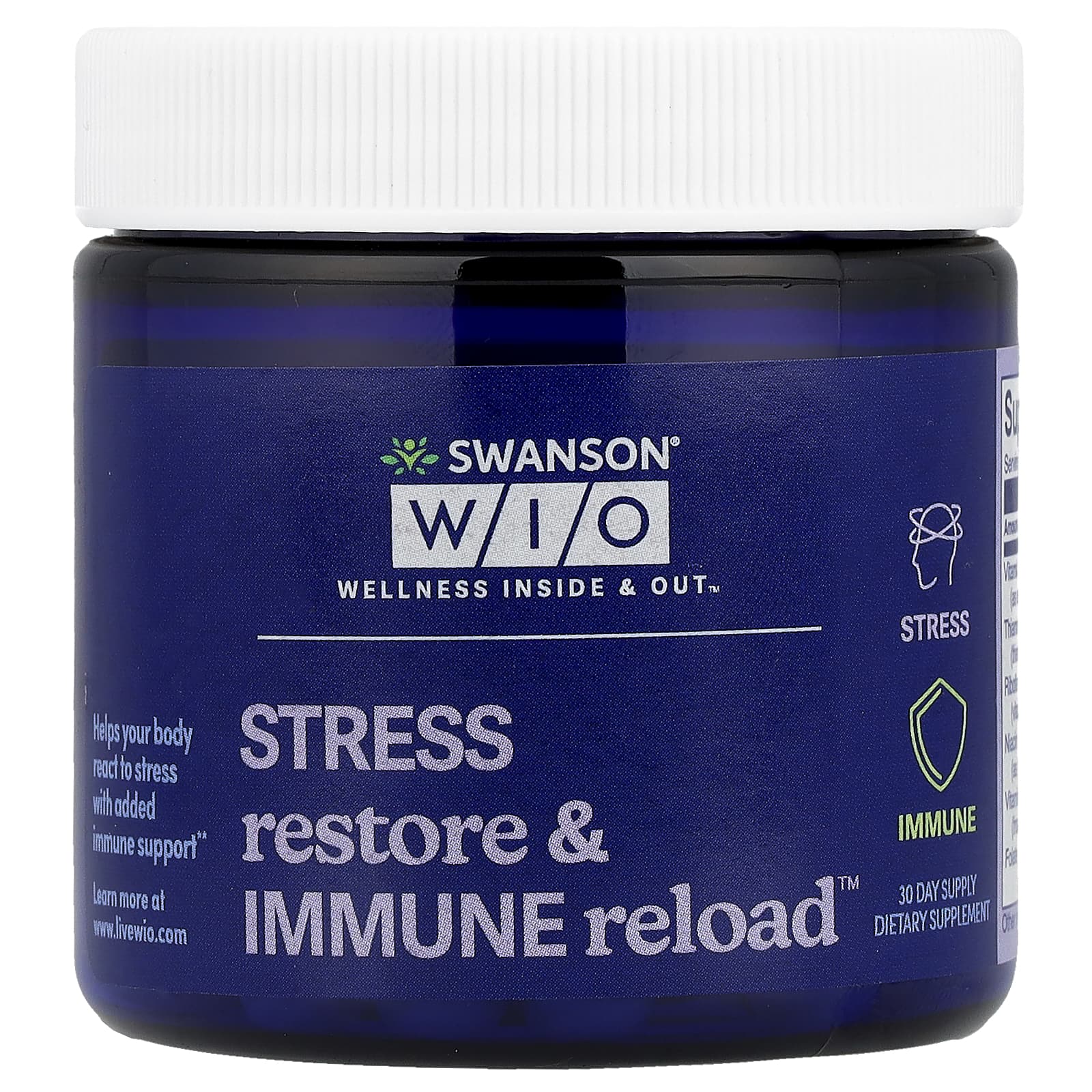 Swanson WIO Stress Restore & Immune Reload – 30 gélules — Tunisie
