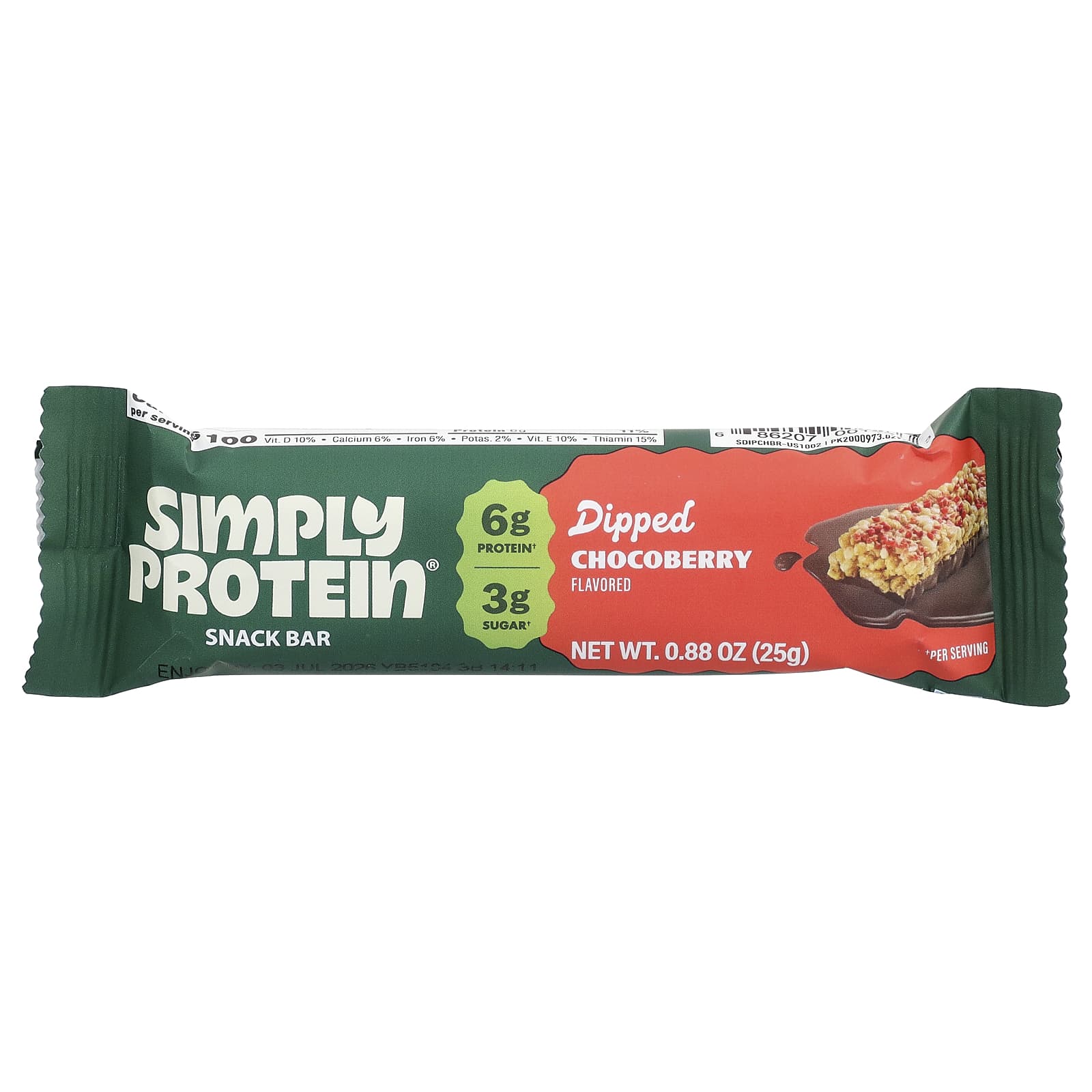 Simply Protein Dipped Snack Bars – Chocoberry – 25 g — étiquette 1