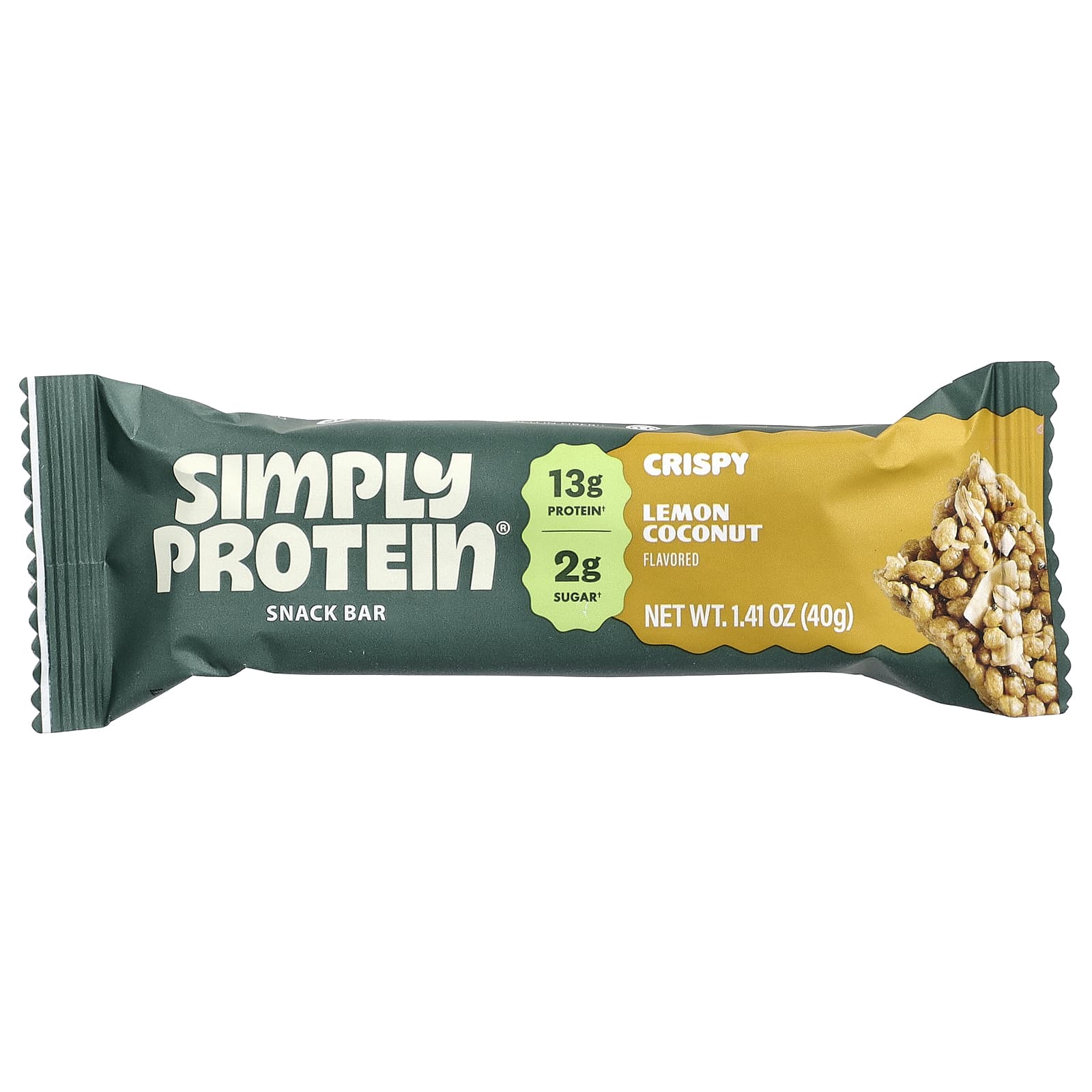 Simply Protein Crispy Snack Bars – Lemon Coconut – 40 g — étiquette 1