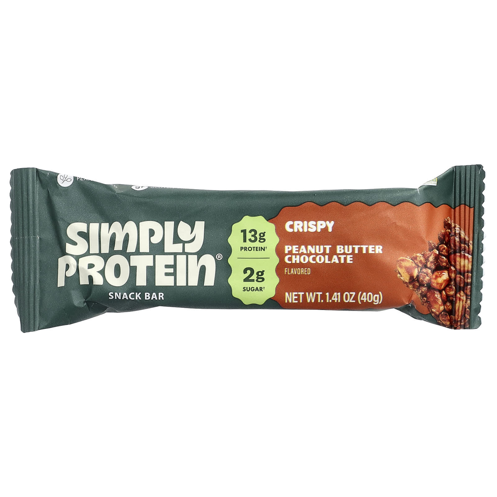 Simply Protein Crispy Snack Bars – Peanut Butter Chocolate – 40 g — étiquette 1