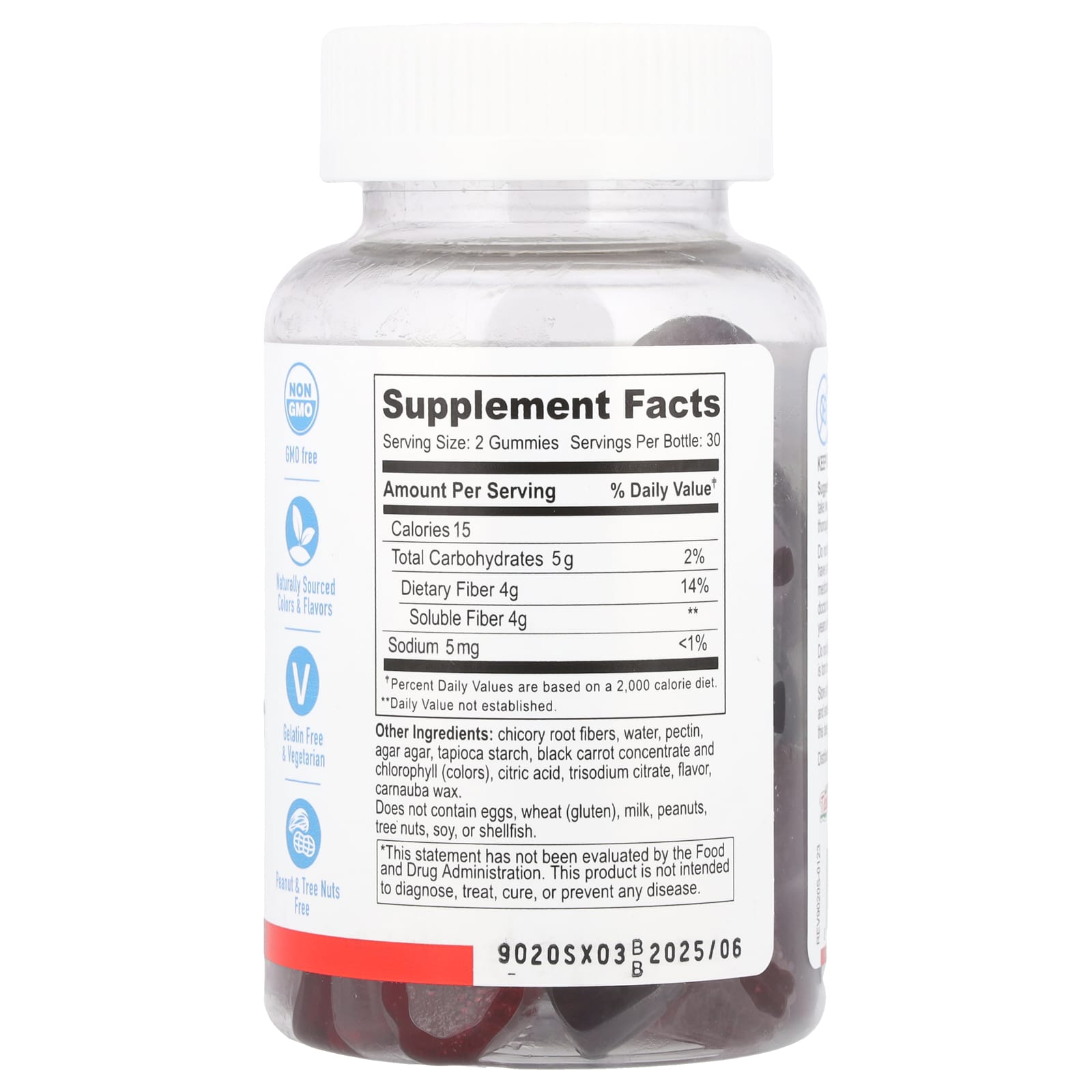 YumVs Zero Prebiotic Fiber Gummies – Berry – 60 gommes — photo 2 sur 2