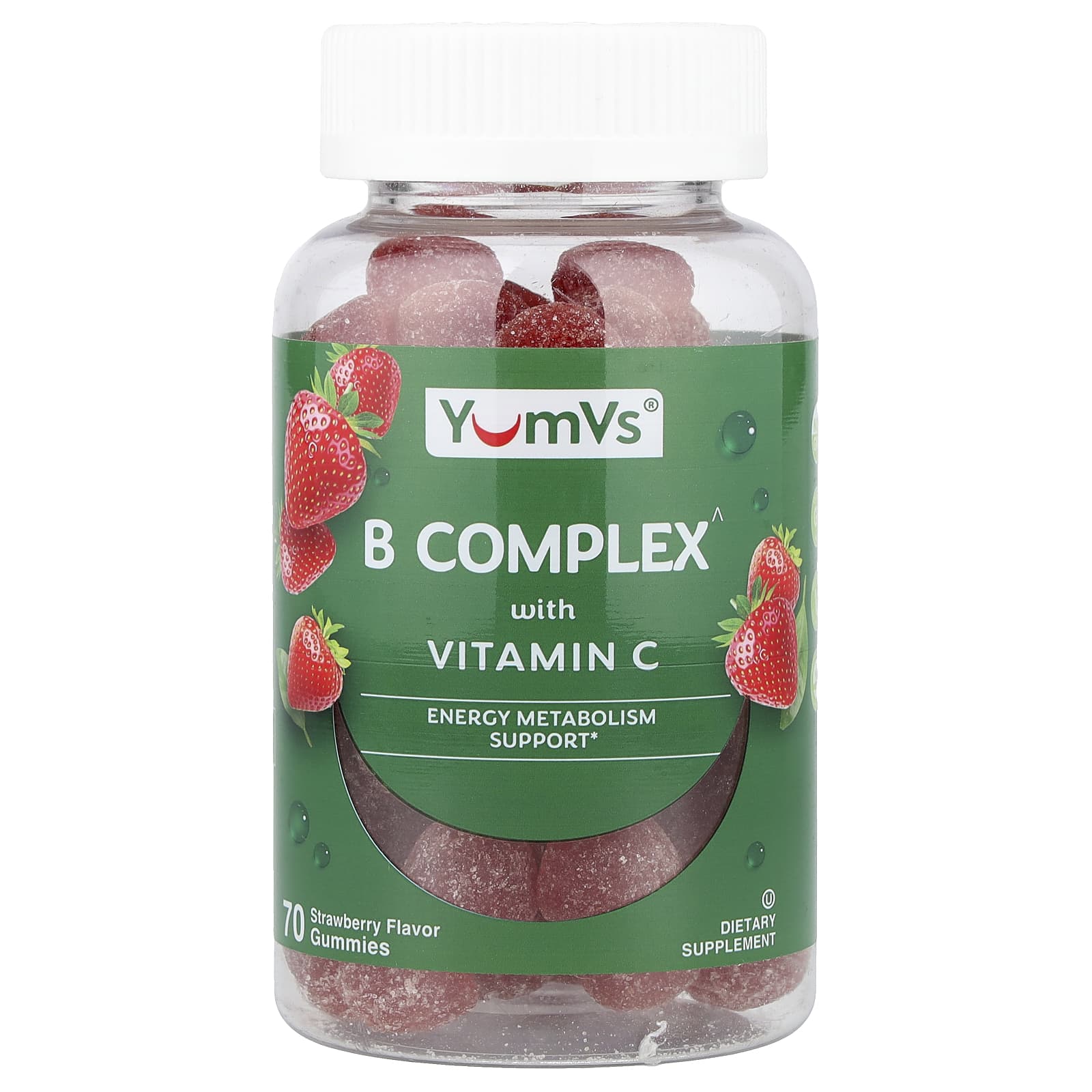 YumVs B Complex With Vitamin C Gummies – Strawberry – 70 gommes — Tunisie