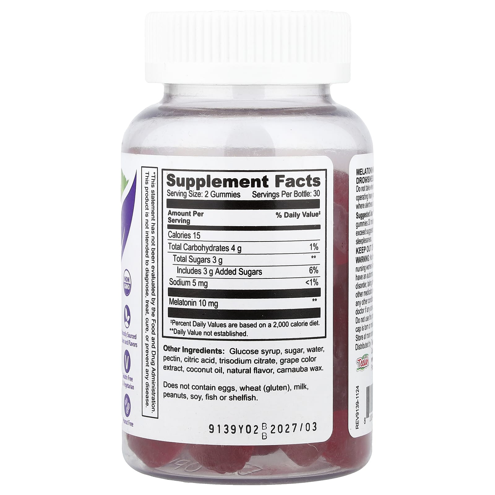 YumVs Melatonin Gummies, Max Strength – Berry – 60 gommes — photo 2 sur 2