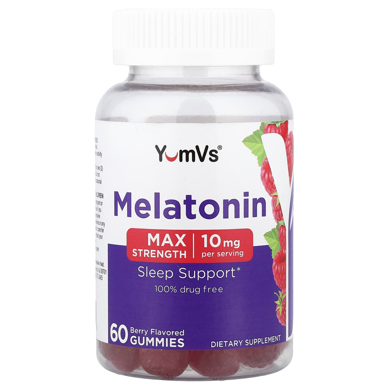YumVs Melatonin Gummies, Max Strength – Berry – 60 gommes — Tunisie