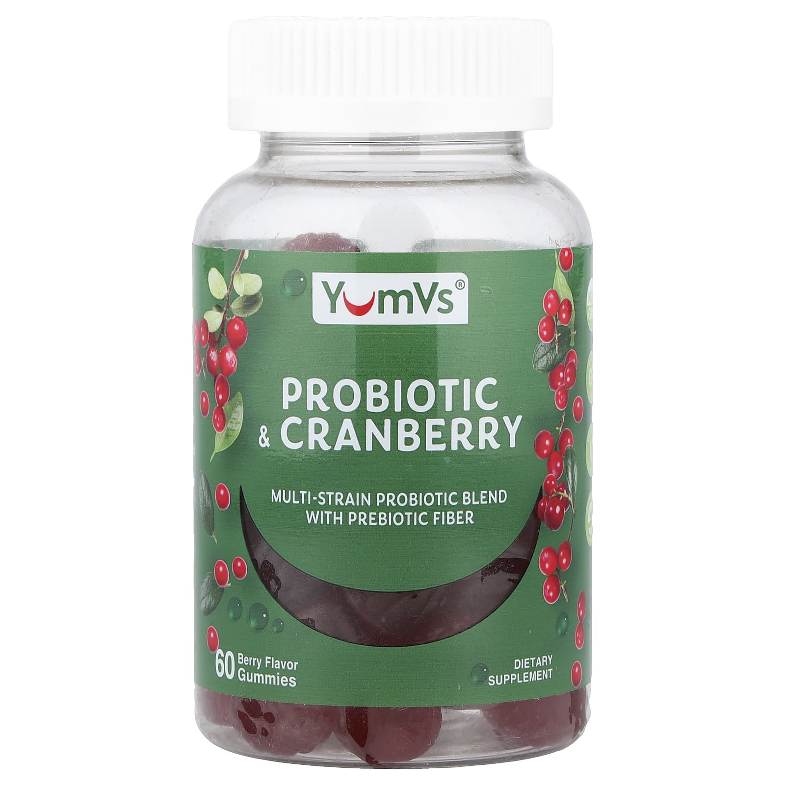 YumVs Probiotic Cranberry Gummies, Berry – Probiotic Cranberry Gummies – 60 gommes — Tunisie