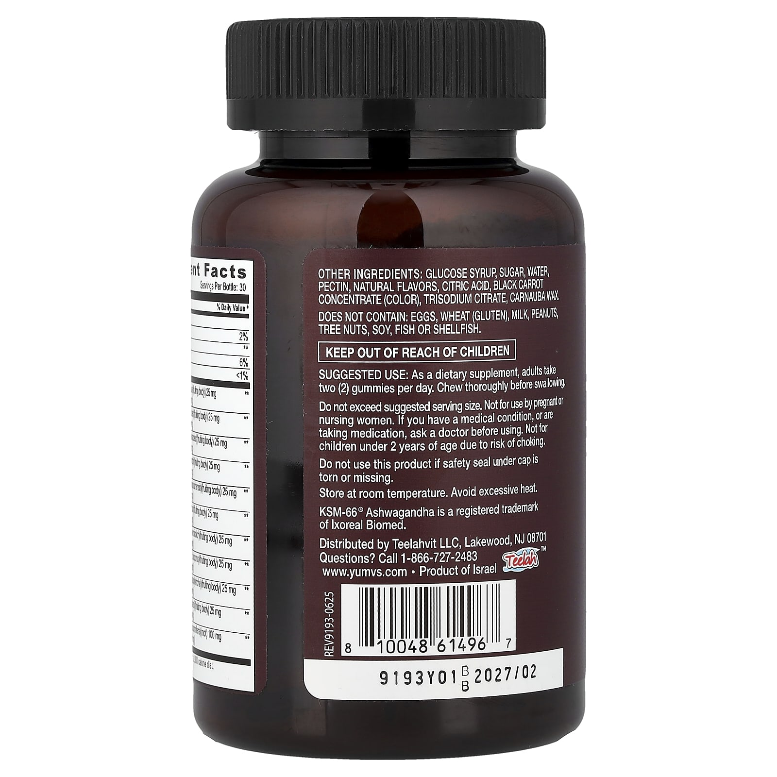 YumVs Strong Earth Gummies – 60 gommes — étiquette 1