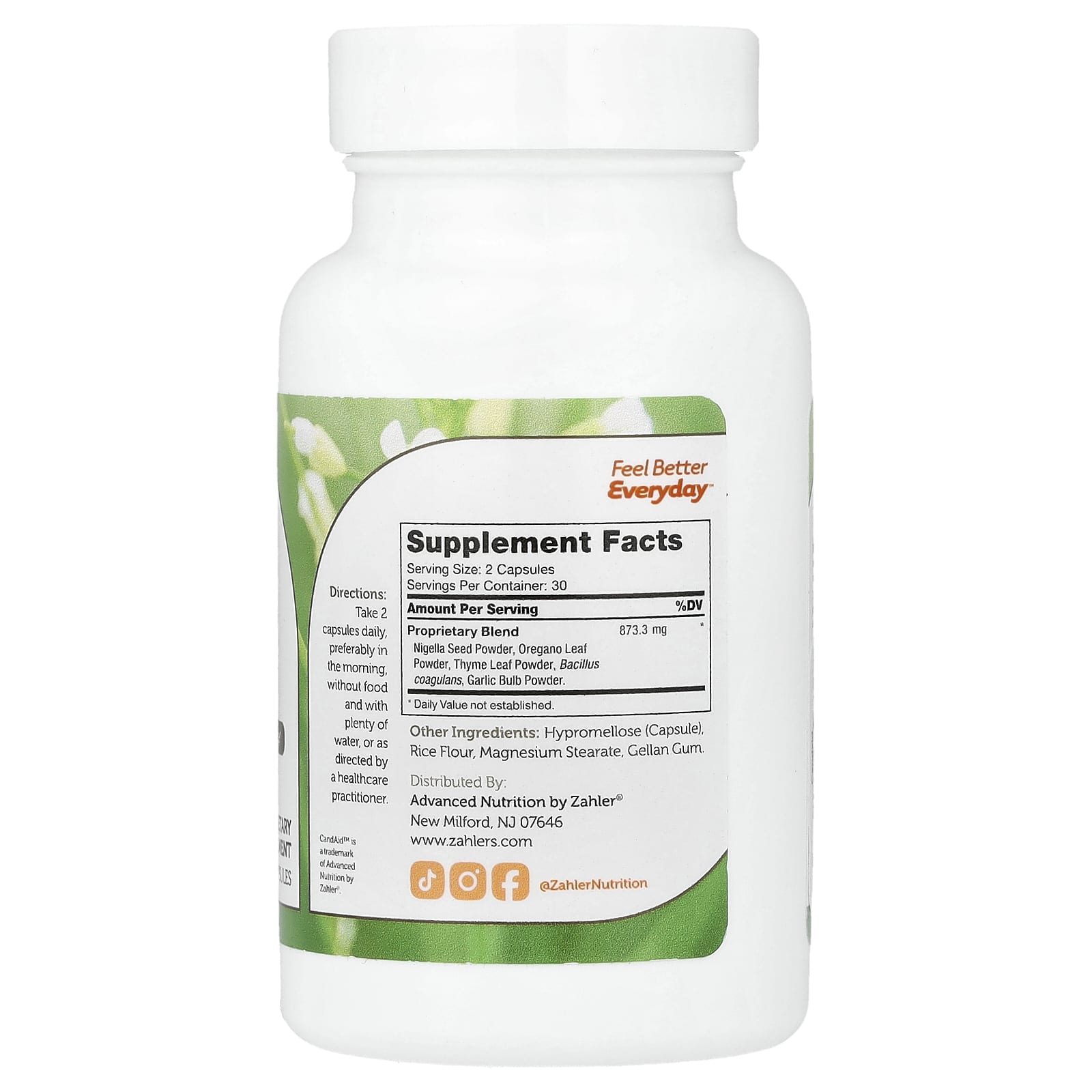 Zahler CandAid With Probiotics – 60 gélules — photo 2 sur 2