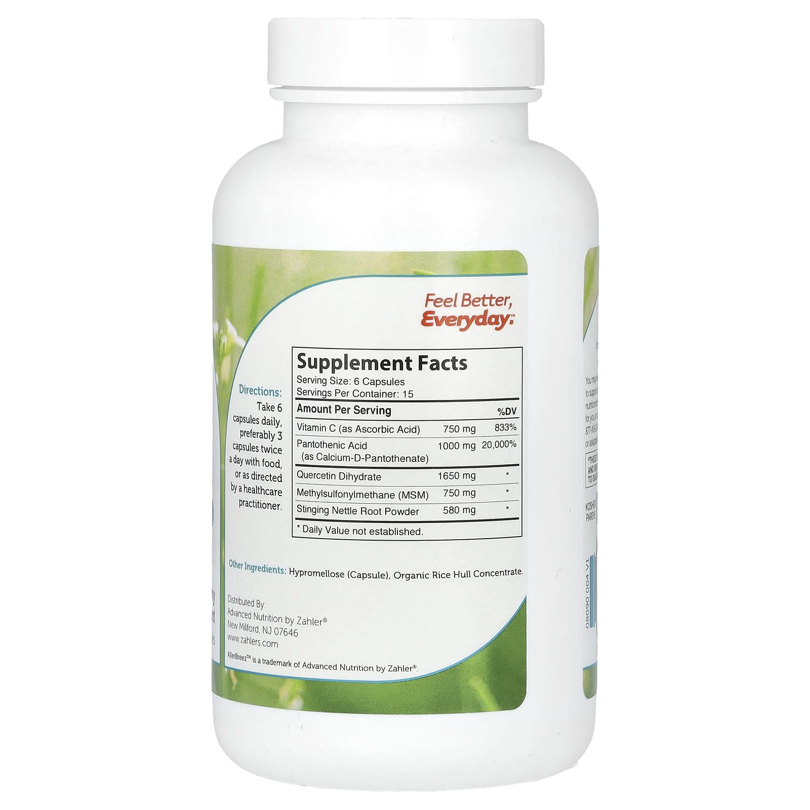 Zahler AllerBreez, Immune System Support Formula – 90 gélules — photo 2 sur 2