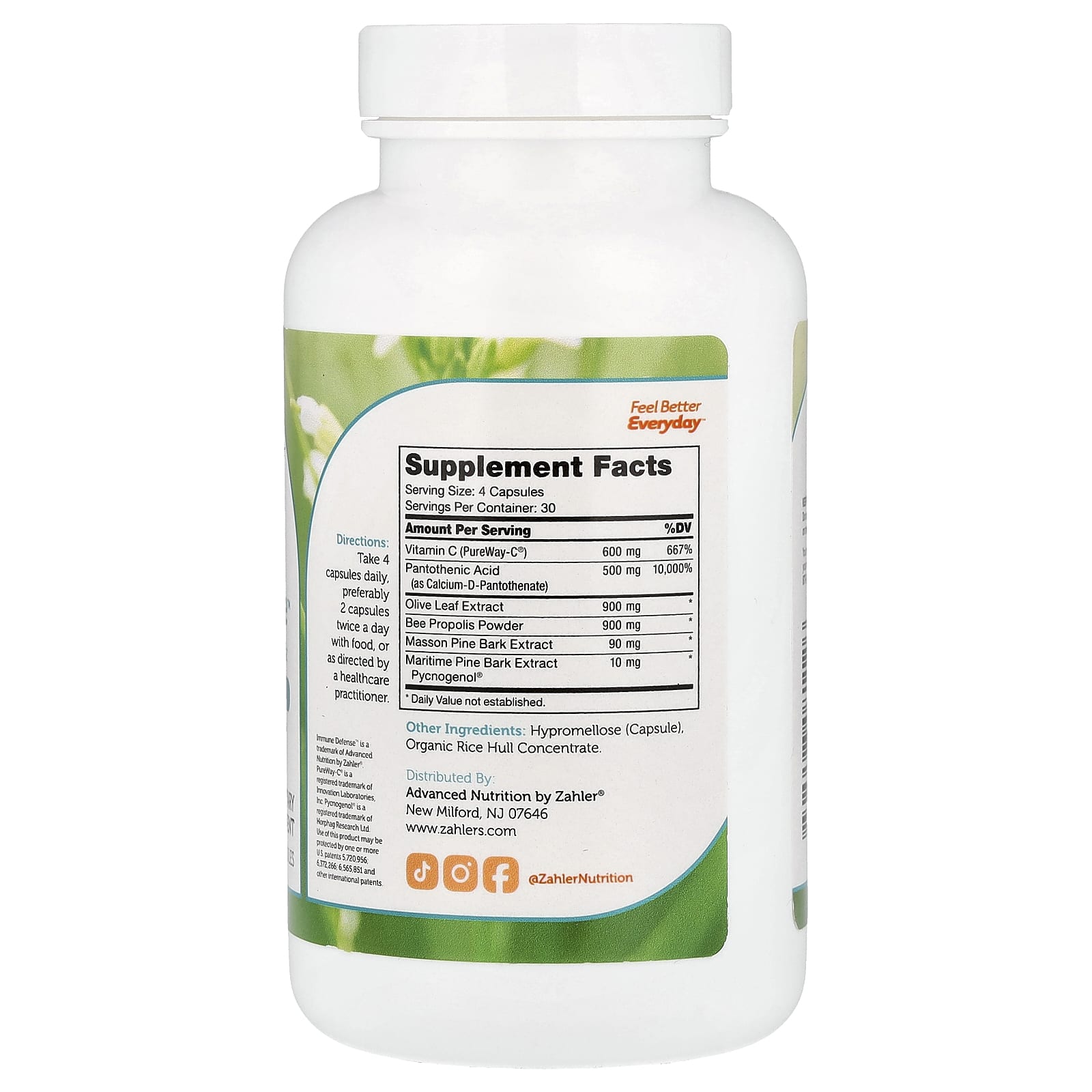 Zahler Immune Defense, Immune System Support Formula – 120 gélules — photo 2 sur 2