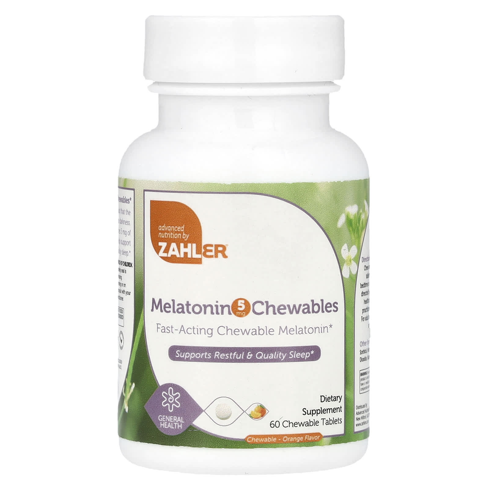 Zahler Melatonin Chewables – Orange – 60 comprimés à croquer – 5 mg — Tunisie