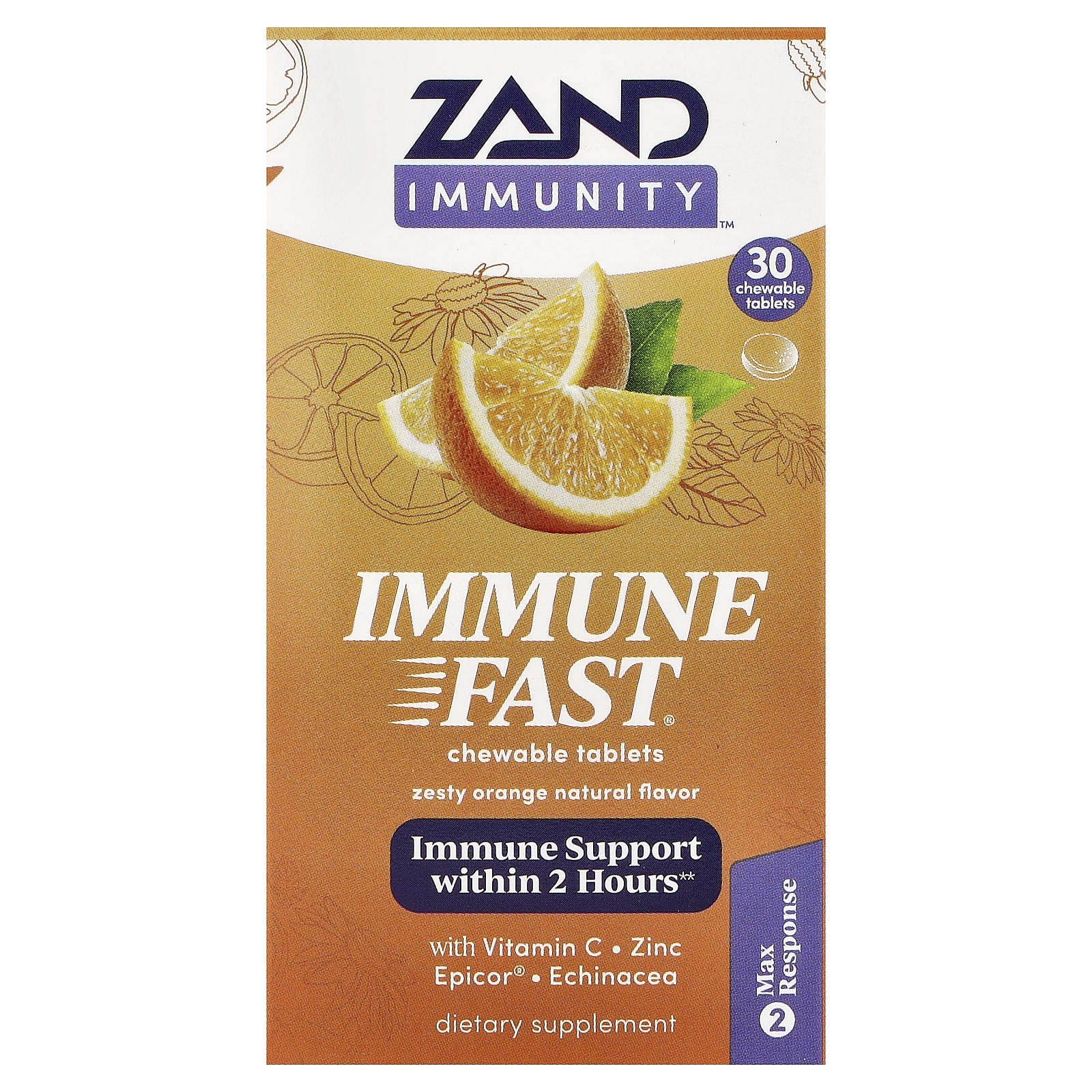 Zand Immune Fast, 30 Chewable Tablets – Zesty Orange — Tunisie