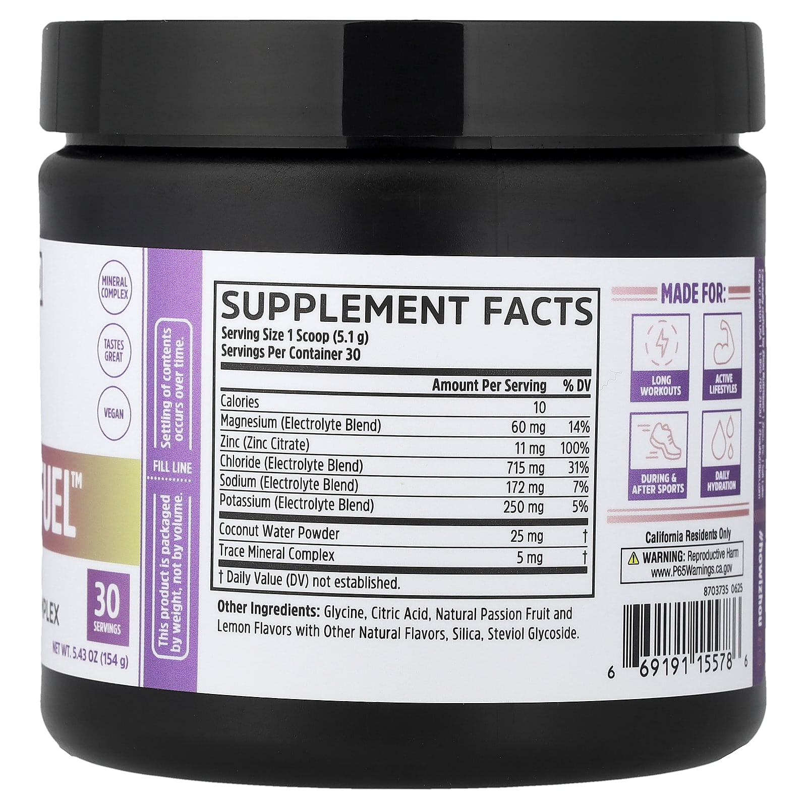 Zhou Nutrition Hydro-Fuel, Advanced Electrolyte Complex – Passionfruit Lemonade – 154 g — photo 2 sur 2