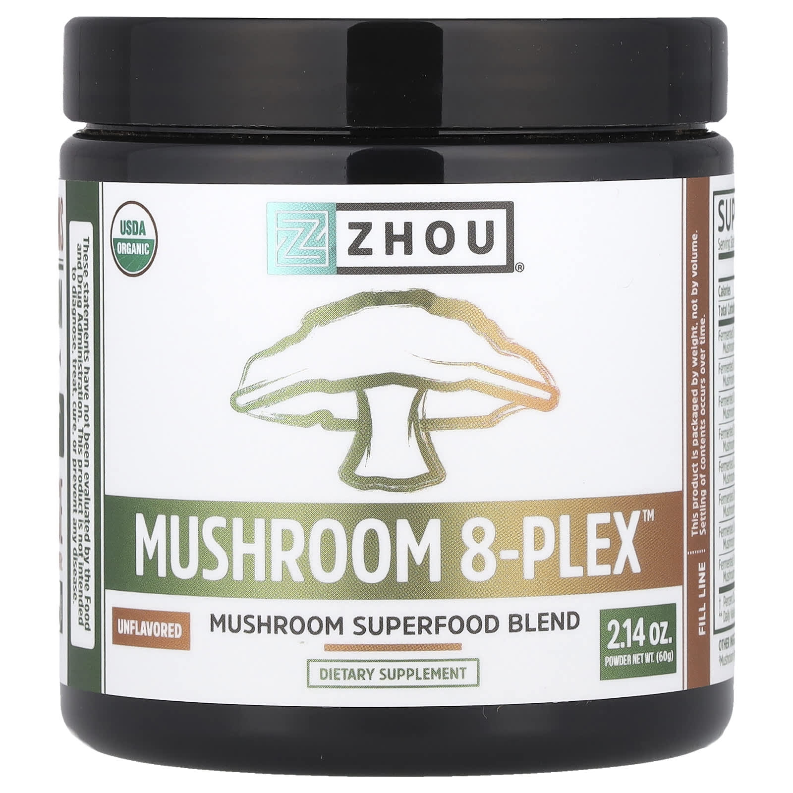 Zhou Nutrition Mushroom 8-Plex Powder – Sans arôme – 60 g — Tunisie