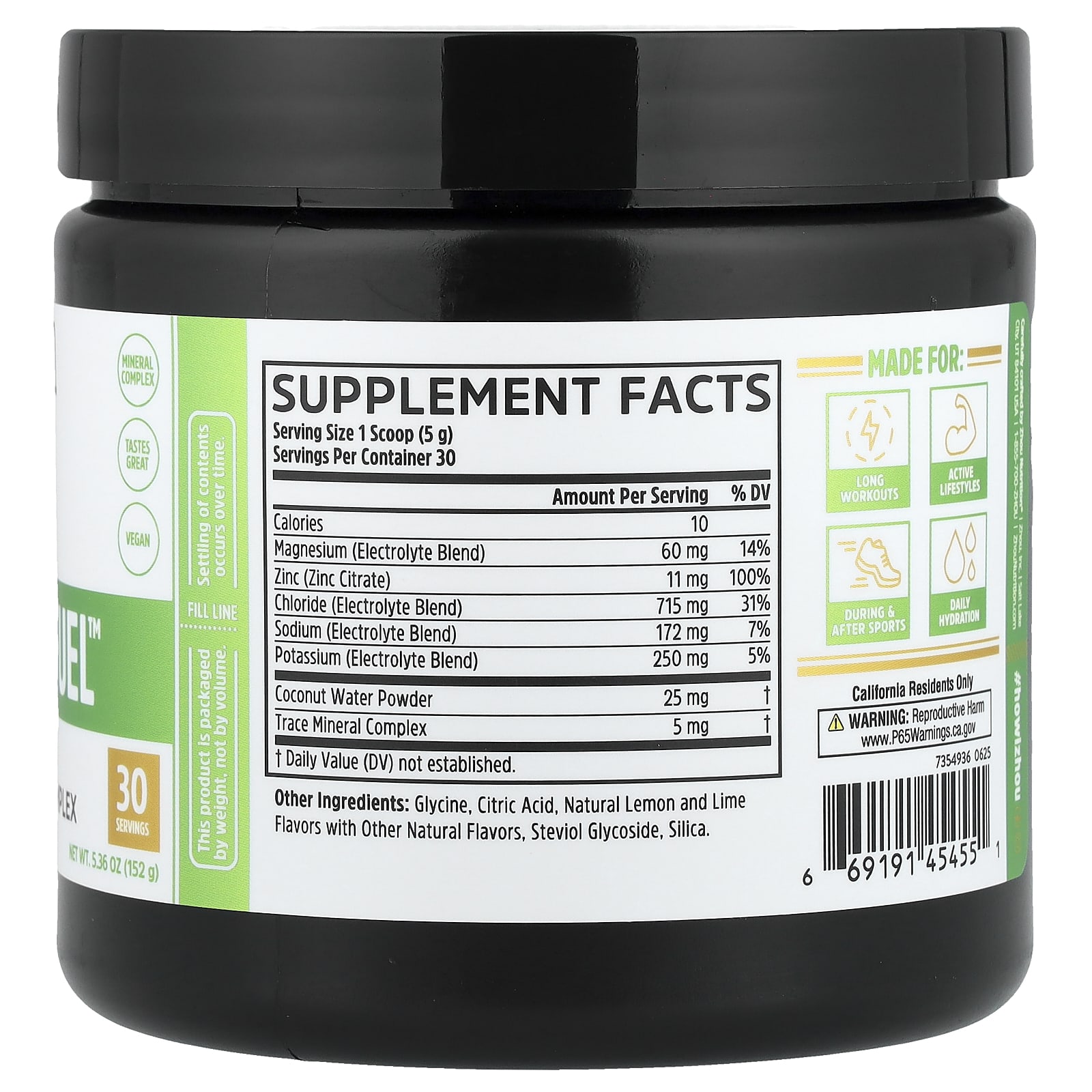 Zhou Nutrition Hydro-Fuel, Advanced Electrolyte Complex – Lemon Lime – 152 g — photo 2 sur 2
