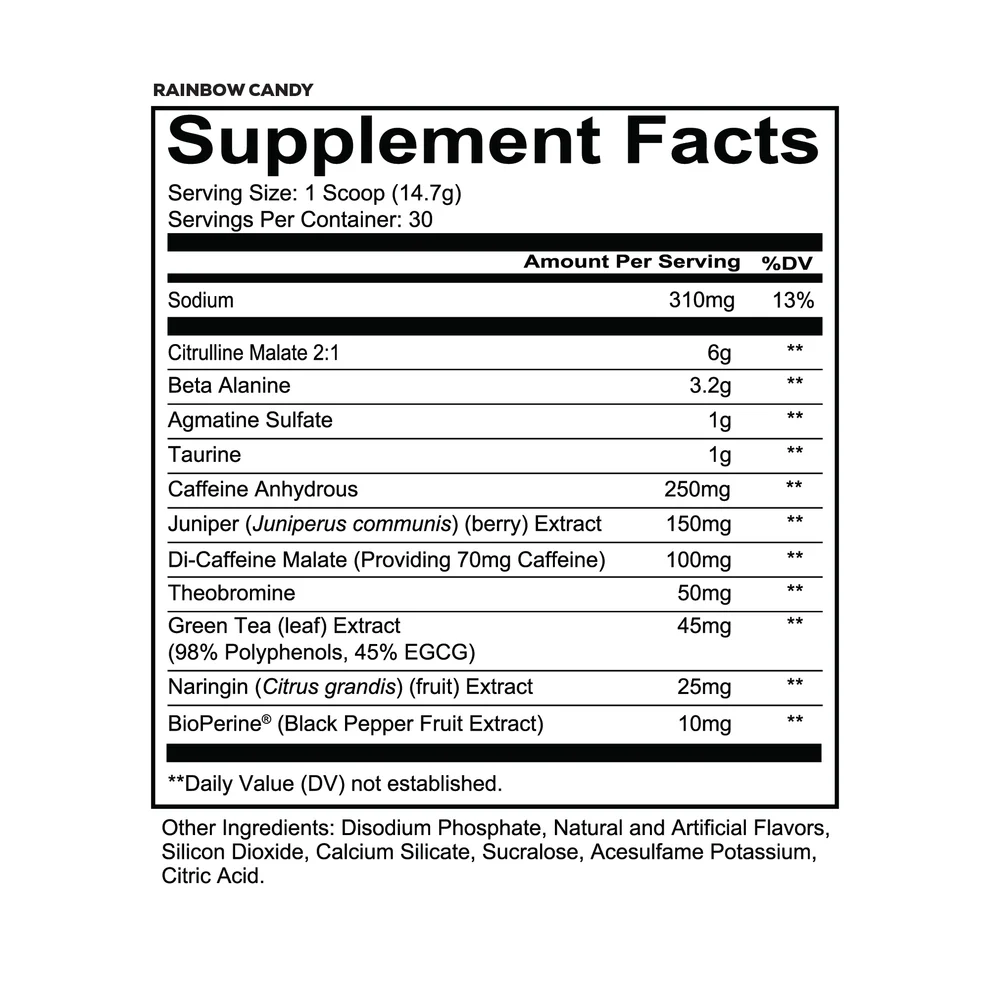 Total War Preworkout REDCON1 465 g — valeurs nutritionnelles