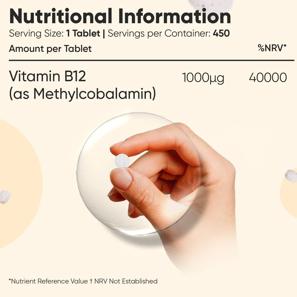 Vitamine B12 1000mcg 450 comprimés – WeightWorld — valeurs nutritionnelles